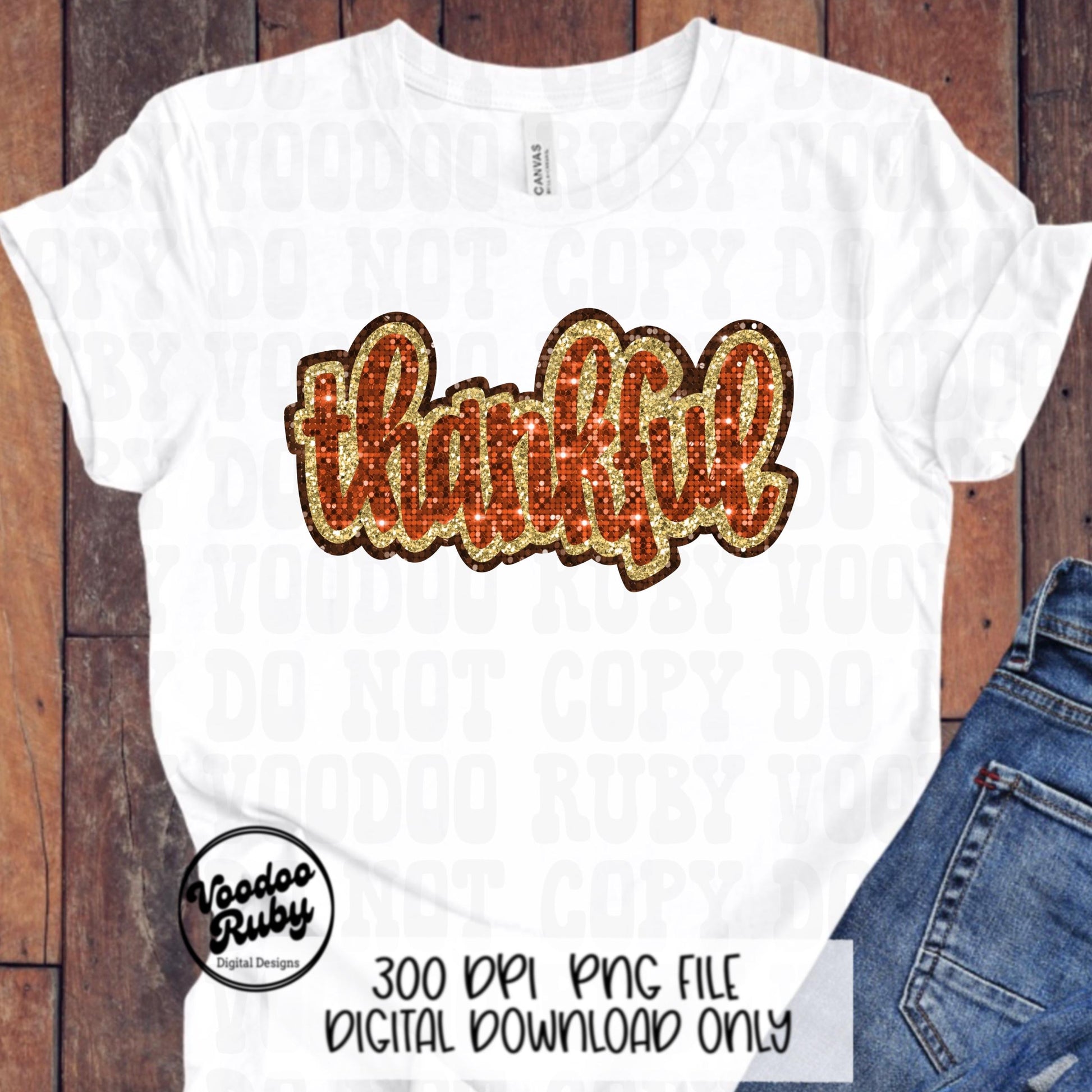 Sequin Thankful PNG Design Sublimation Hand Drawn Digital Download Thanksgiving PNG Happy Thanksgiving dtf printable Faux Sequins Glitter