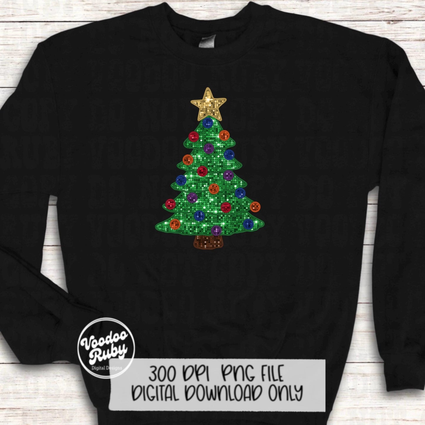 Sequin Christmas Tree PNG Design Sublimation Christmas Faux Embroidery PNG Faux Sequins Dtf Merry Christmas Digital Download Clip Art