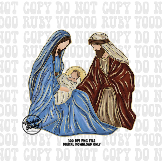 Jesus Christmas PNG Design Sublimation Hand Drawn Digital Download Merry Christmas PNG Faux Gold Glitter Nativity Silent Night Baby Jesus