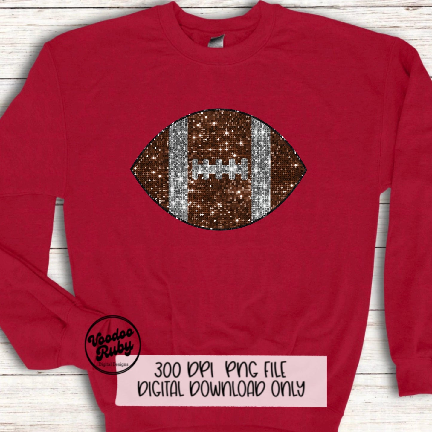 Sequin Football PNG Design Sequins PNG Hand Drawn Digital Download Faux Embroidery png Football DTF Printable