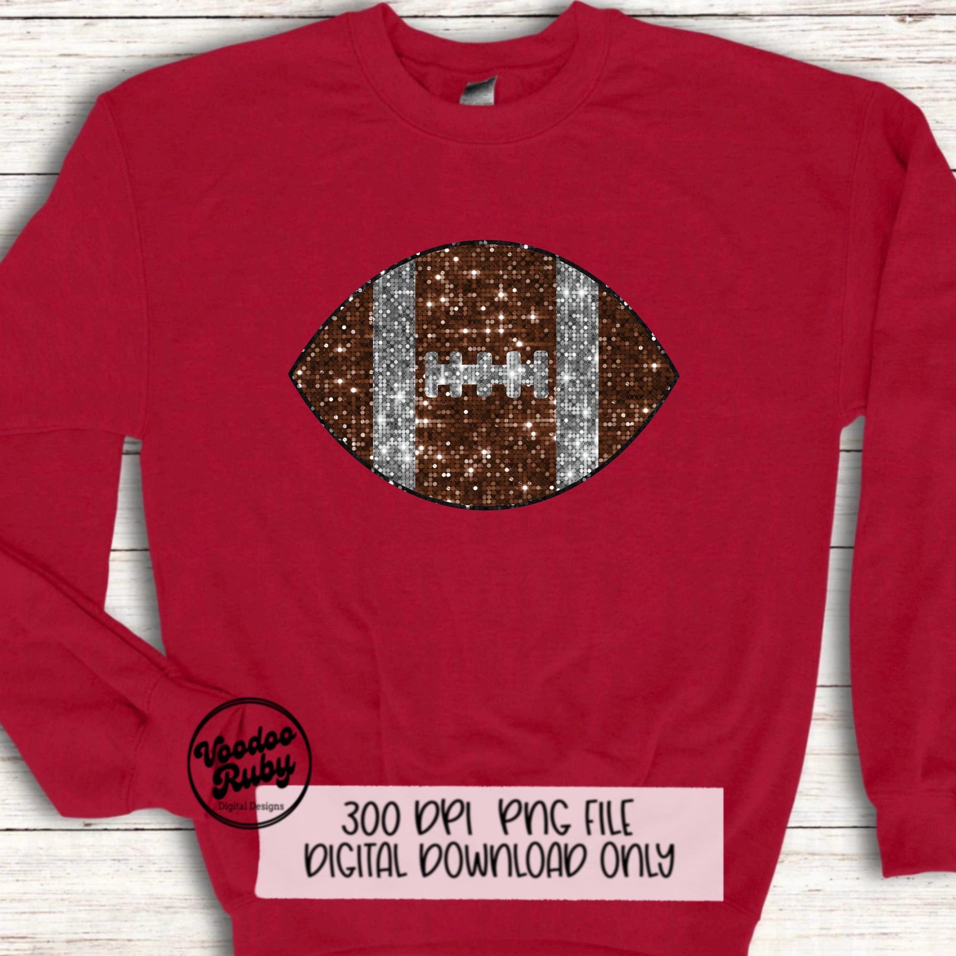Sequin Football PNG Design Sequins PNG Hand Drawn Digital Download Faux Embroidery png Football DTF Printable