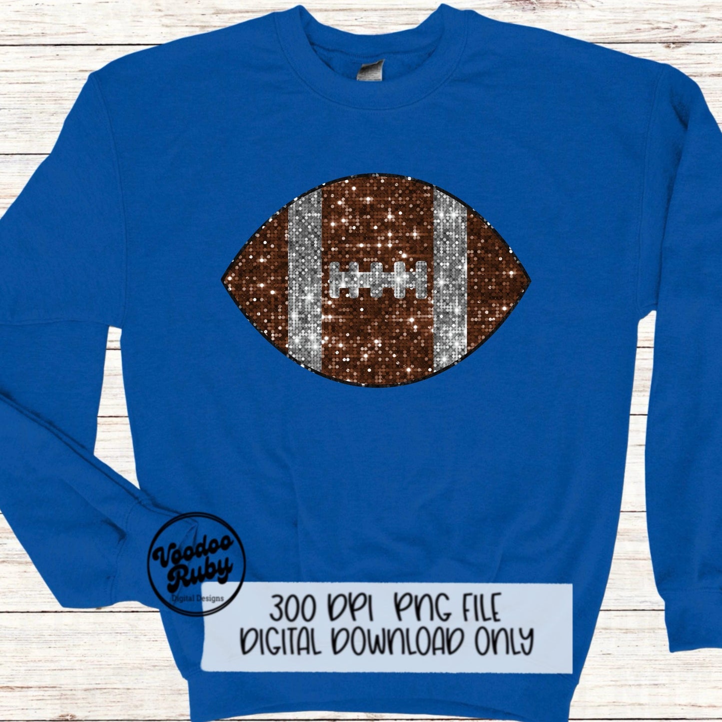 Sequin Football PNG Design Sequins PNG Hand Drawn Digital Download Faux Embroidery png Football DTF Printable