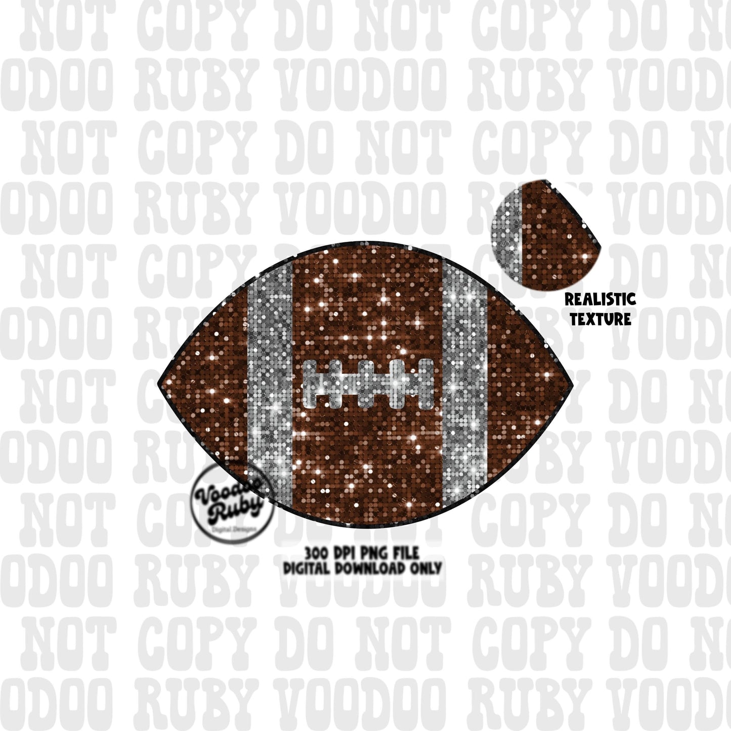 Sequin Football PNG Design Sequins PNG Hand Drawn Digital Download Faux Embroidery png Football DTF Printable