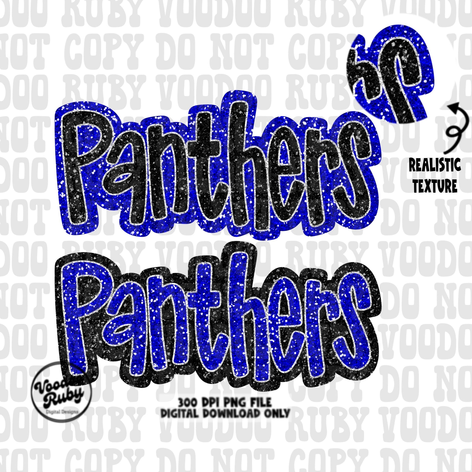 Panthers PNG Design Sequins Glitter Hand Drawn Digital Download Faux Sequins Patch PNG Printable Faux Appliqué Panthers Football DTF