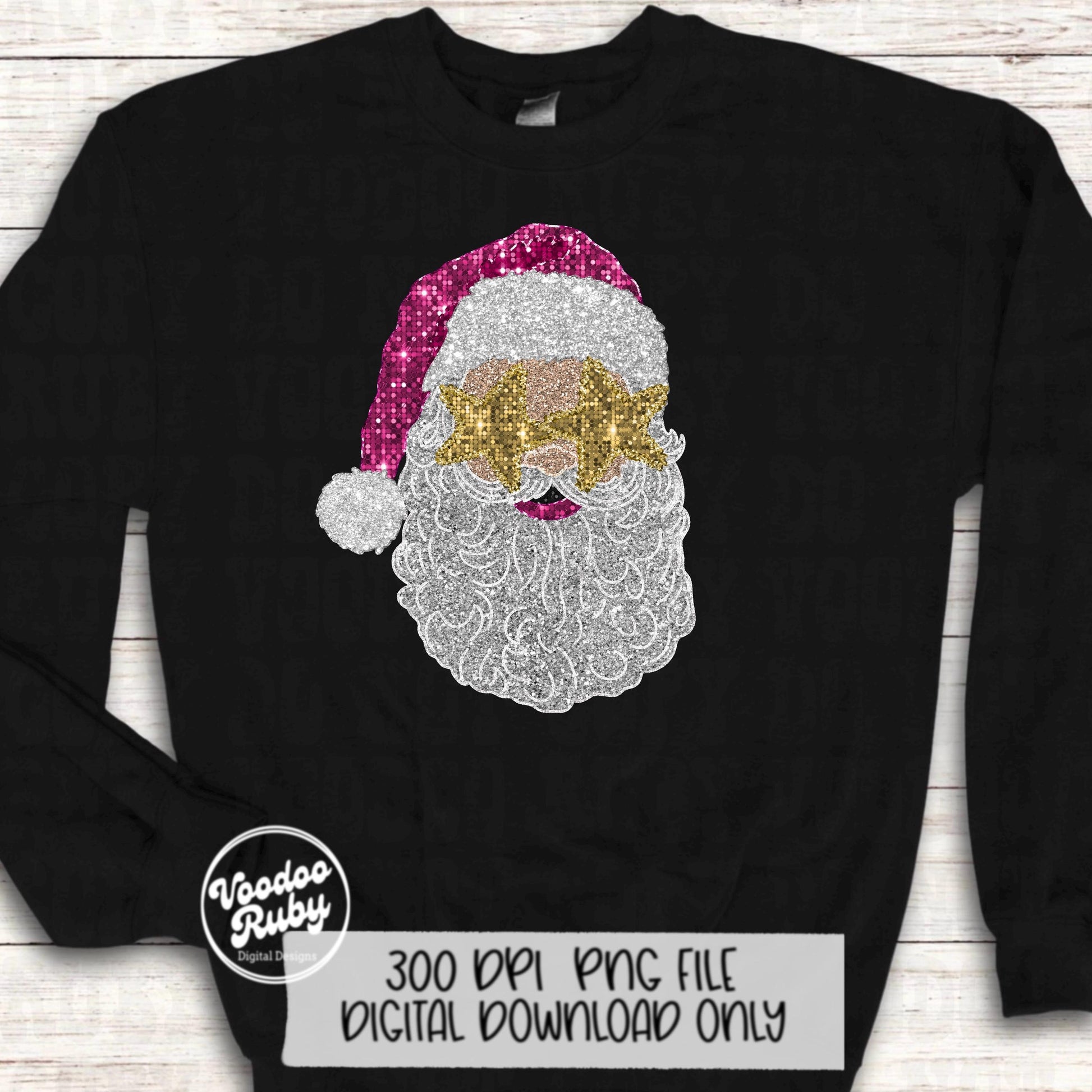 Sequin Pink Santa PNG Design Sublimation Pink Christmas PNG Faux Sequins DTF Christmas Glitter Digital Download Clip Art Sequin Santa dtf