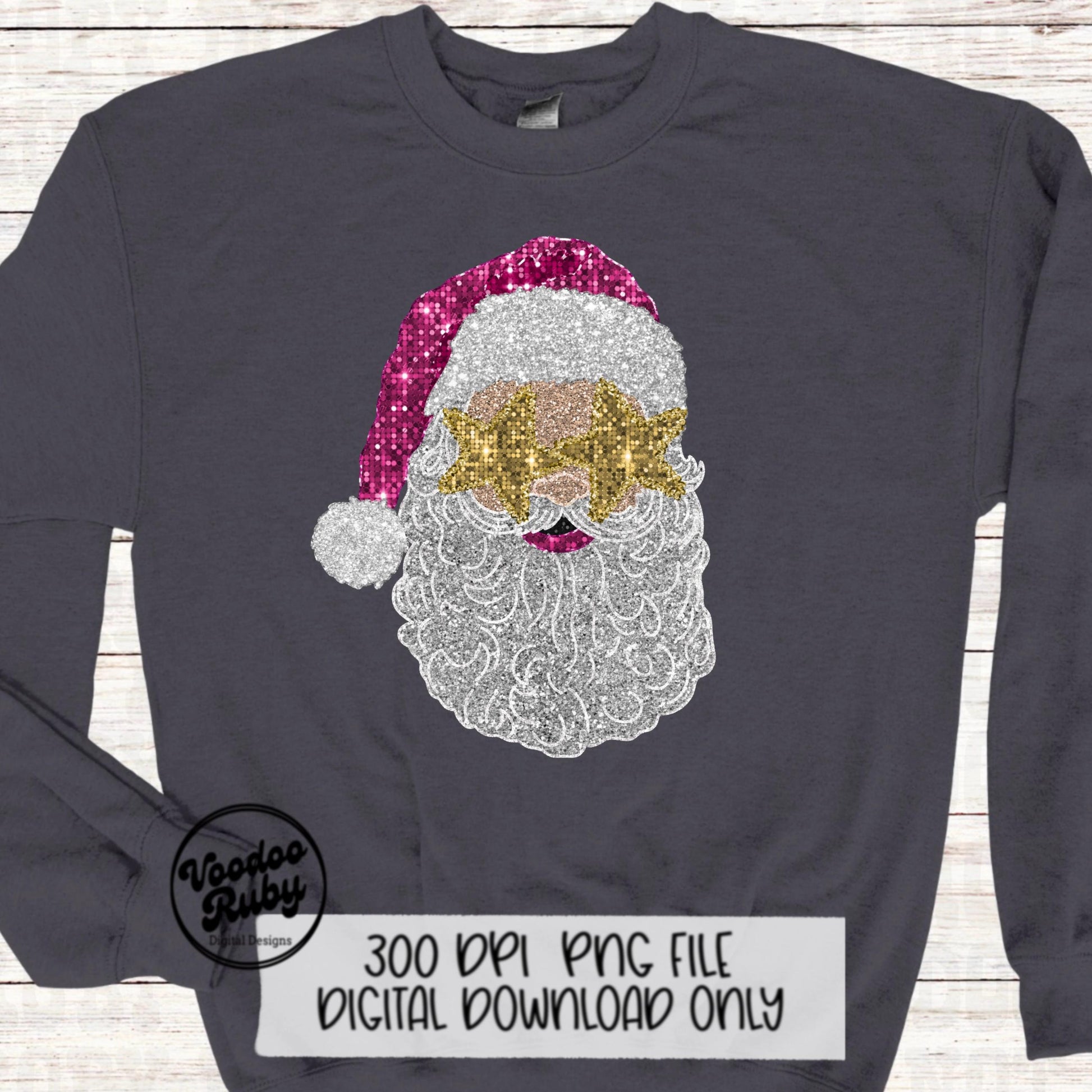 Sequin Pink Santa PNG Design Sublimation Pink Christmas PNG Faux Sequins DTF Christmas Glitter Digital Download Clip Art Sequin Santa dtf