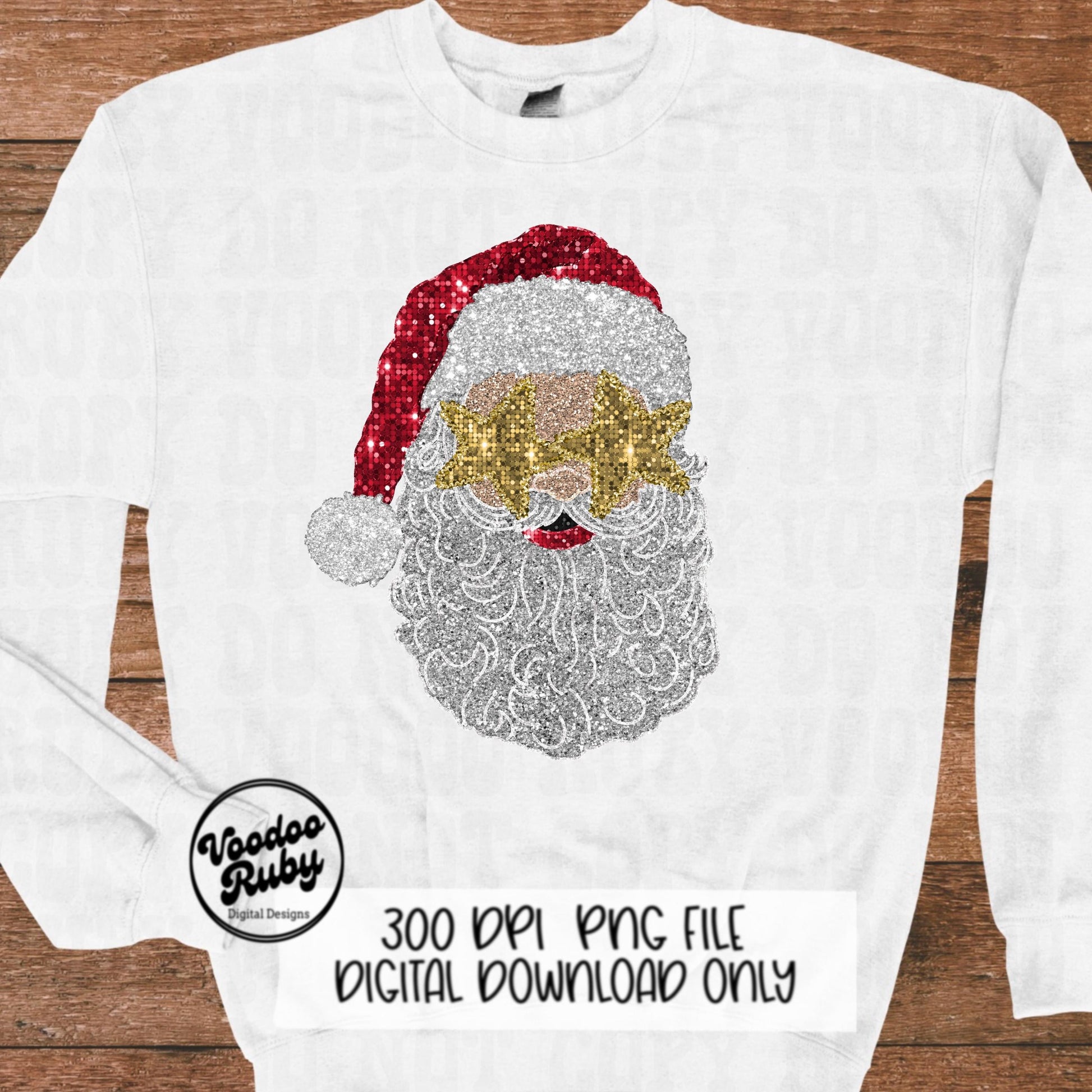Sequin Santa PNG Design Christmas PNG Faux Sequins DTF Christmas Glitter Sublimation Digital Design Download Clip Art Sequin Santa dtf