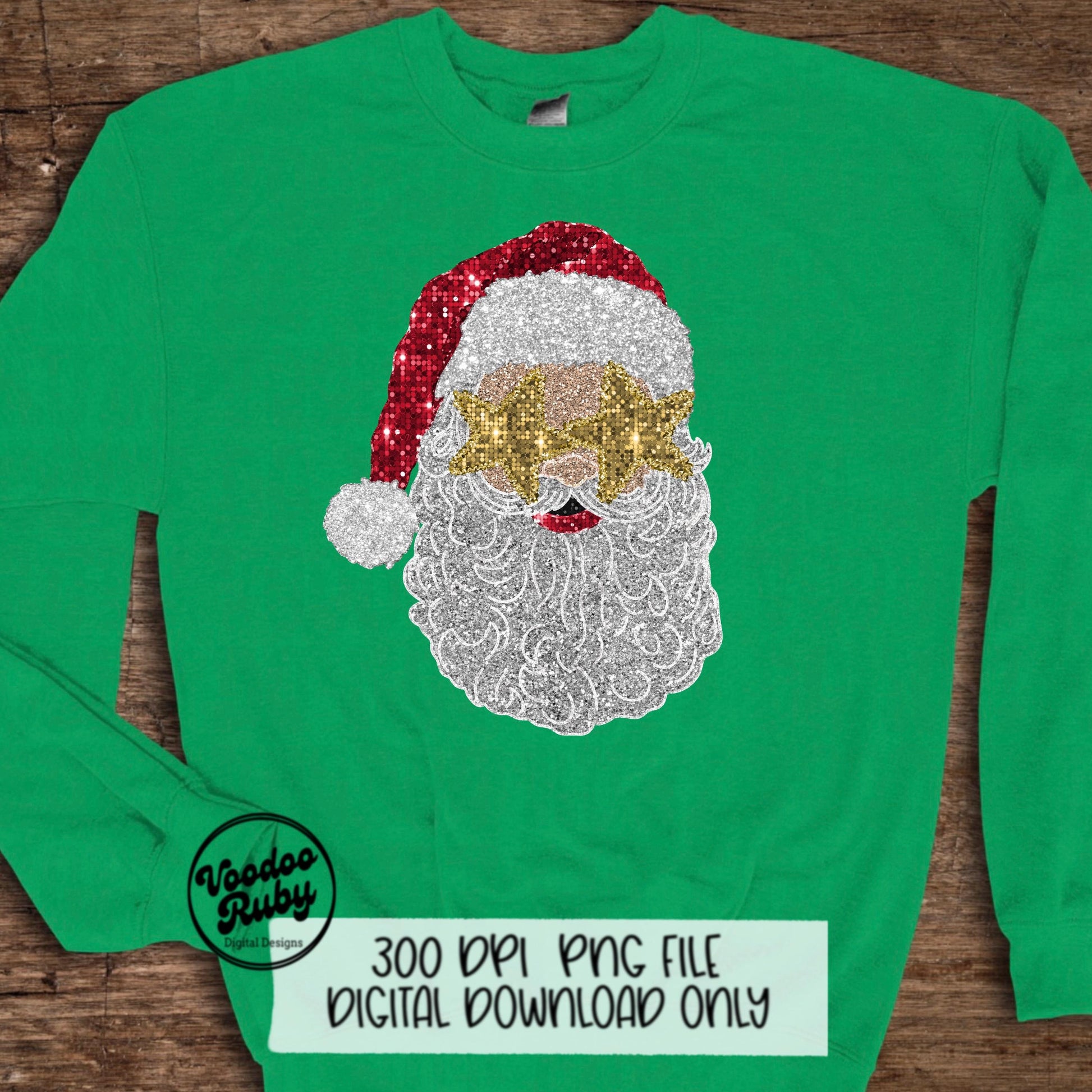 Sequin Santa PNG Design Christmas PNG Faux Sequins DTF Christmas Glitter Sublimation Digital Design Download Clip Art Sequin Santa dtf