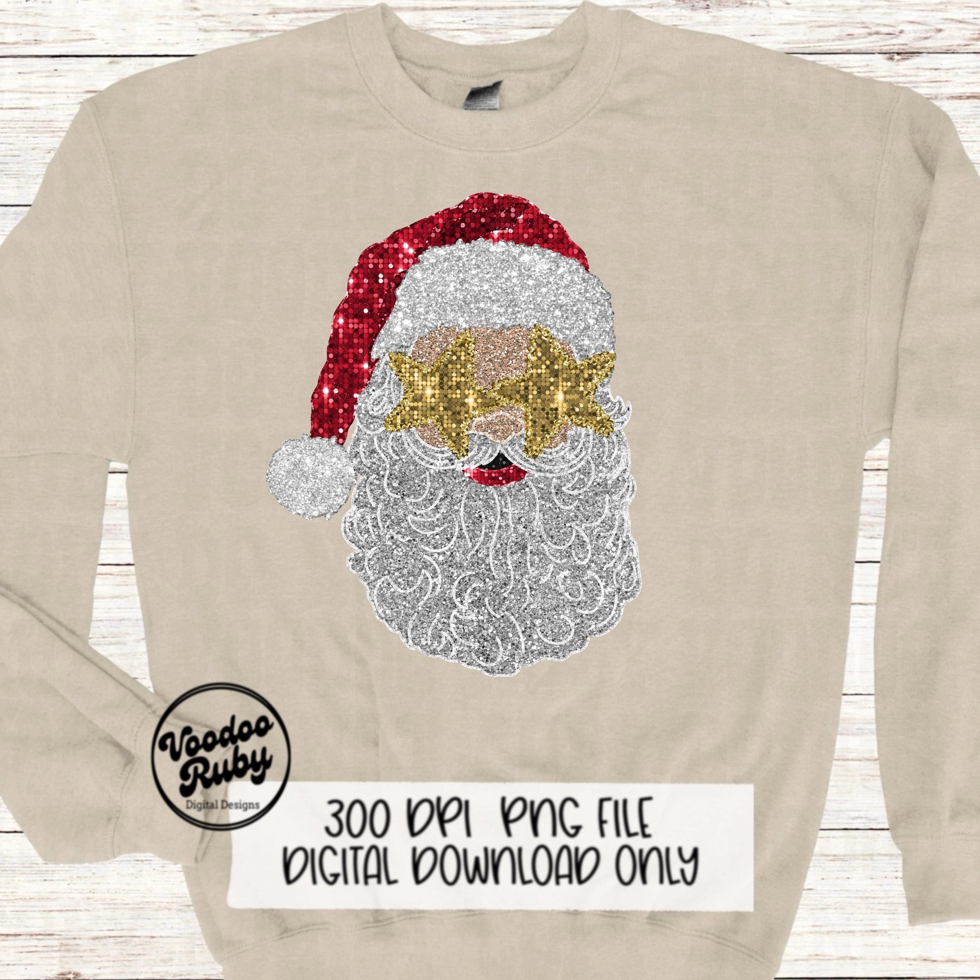 Sequin Santa PNG Design Christmas PNG Faux Sequins DTF Christmas Glitter Sublimation Digital Design Download Clip Art Sequin Santa dtf