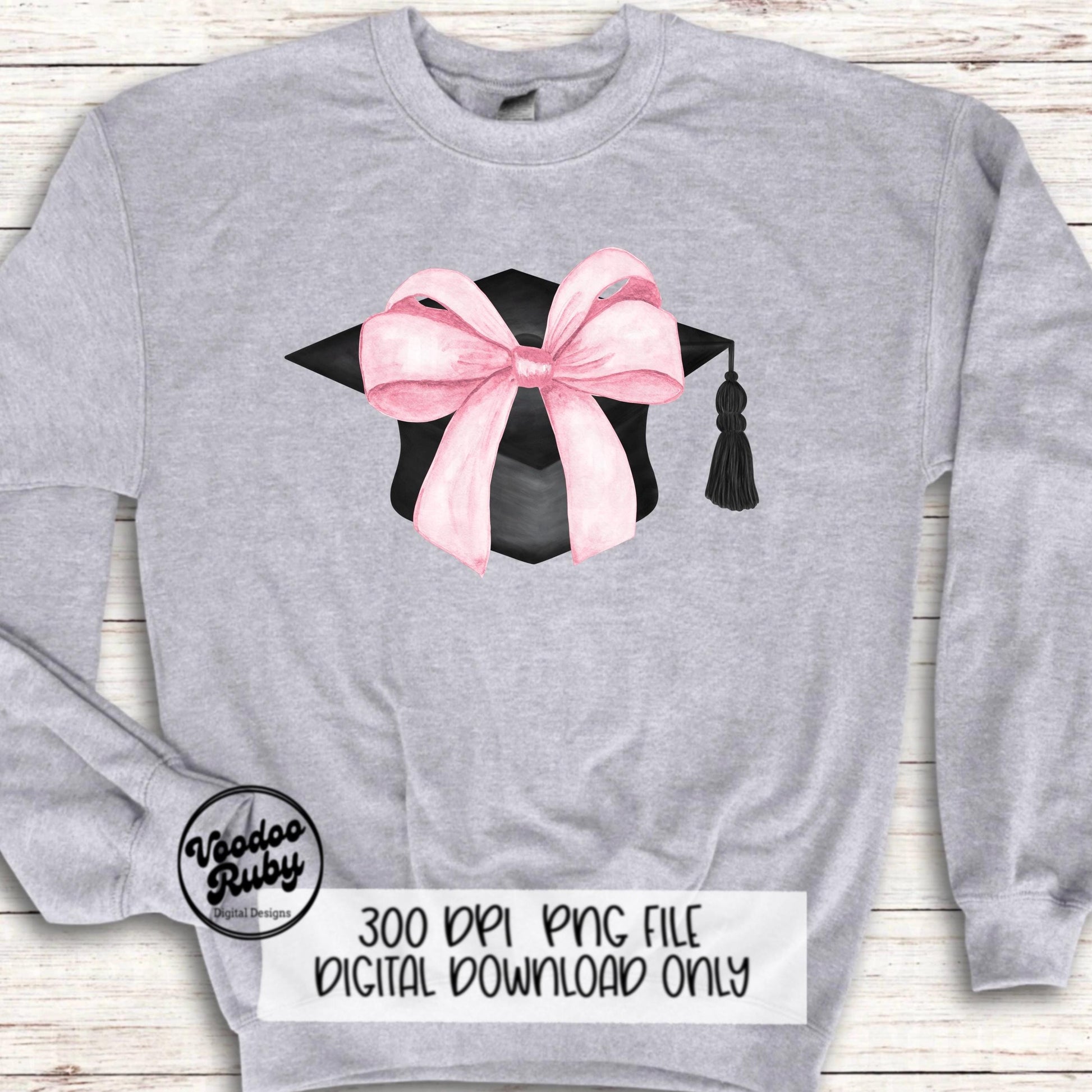 Coquette Graduation PNG Sublimation Design Hand Drawn Digital Download Pink Bow PNG Graduation Clip Art Class of 2024 Png Coquette dtf