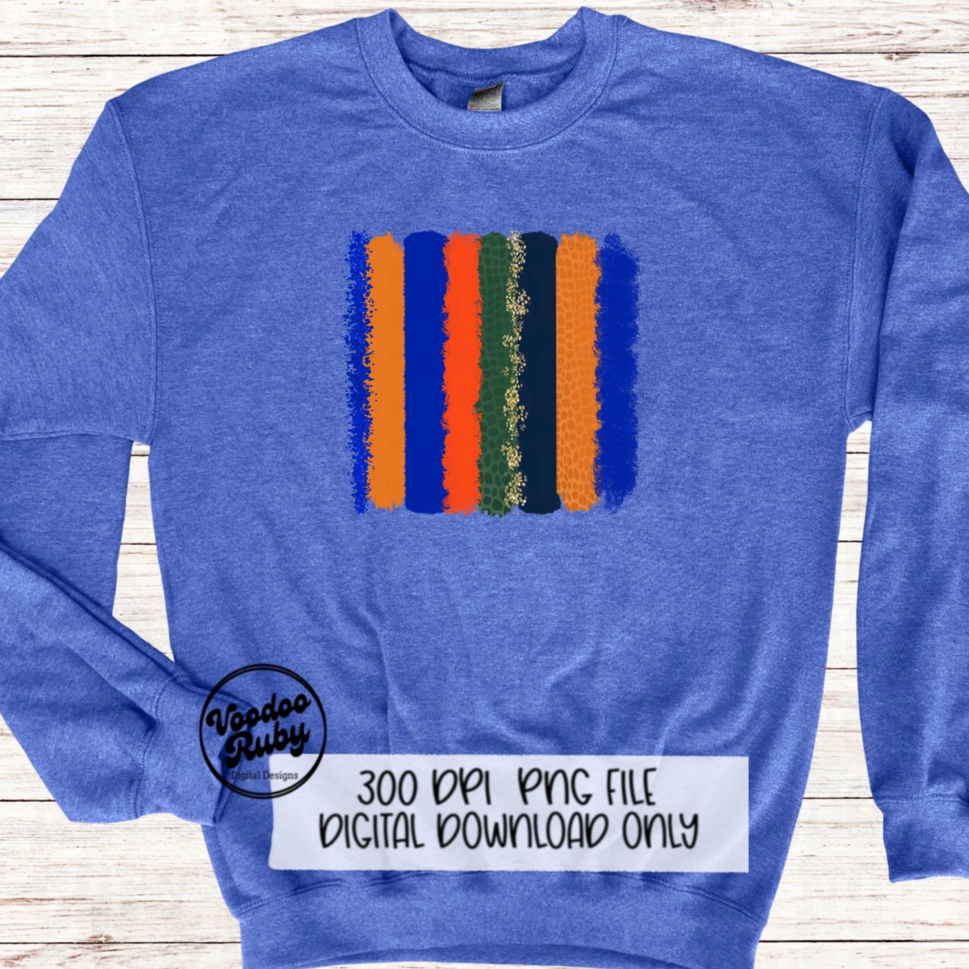 Blue and Orange Sublimation Background PNG Design Hand Drawn Digital Download Gator Background Individual Brush Stokes png DTF Printable