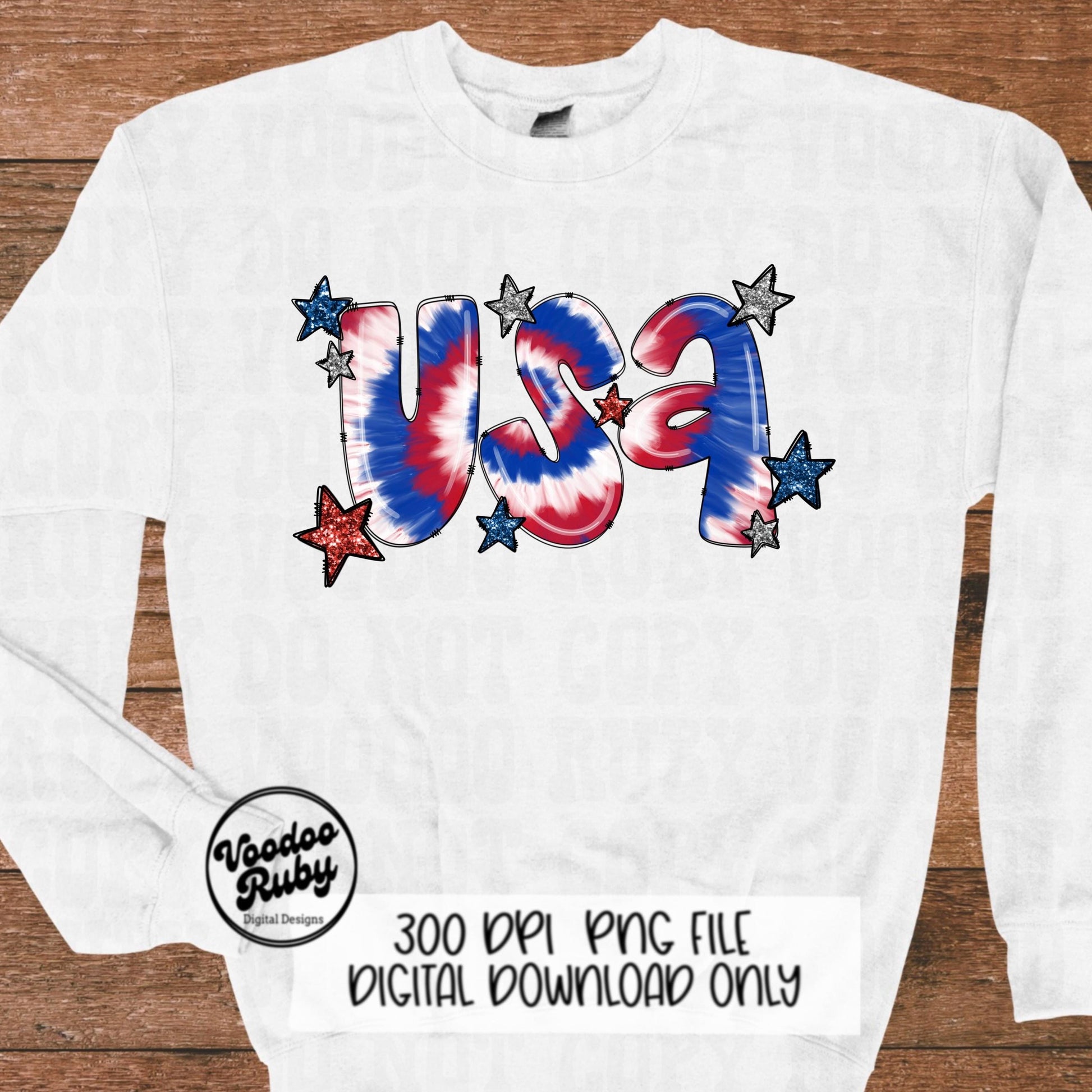 4th of July PNG Design Sublimation Digital Download Tie Dye America Patriotic Doodle Letters png July 4th DTF Printable USA Clip Art