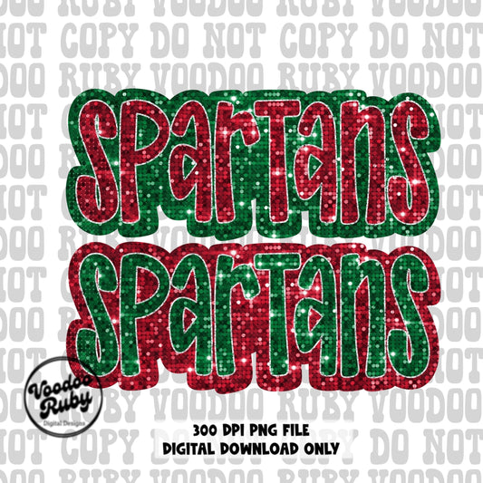 Spartans PNG Design Christmas mascot png 300 dpi high resolution dtf sublimation faux sequin png