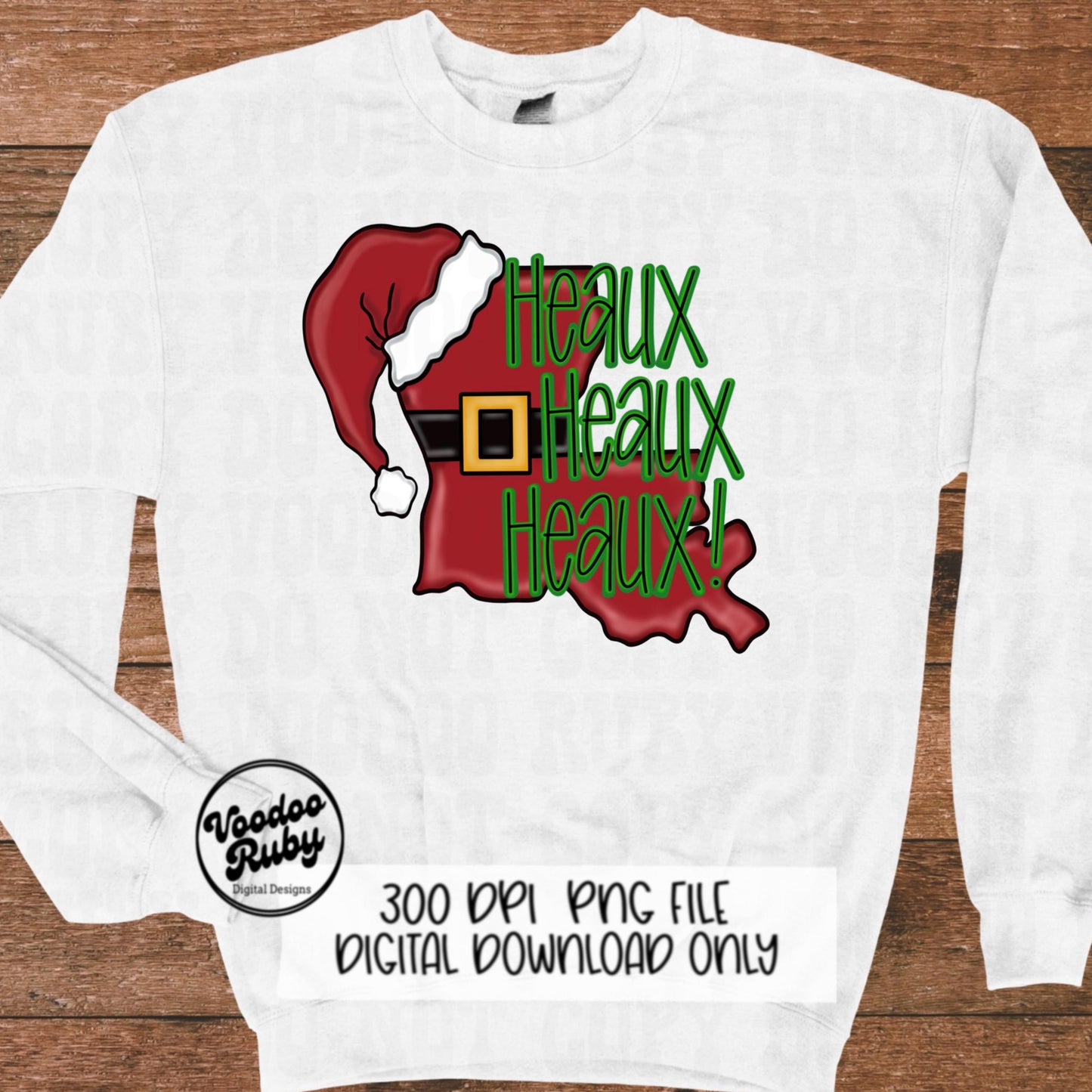 Cajun Santa PNG: Louisiana Christmas Digital Design (Downloadable File