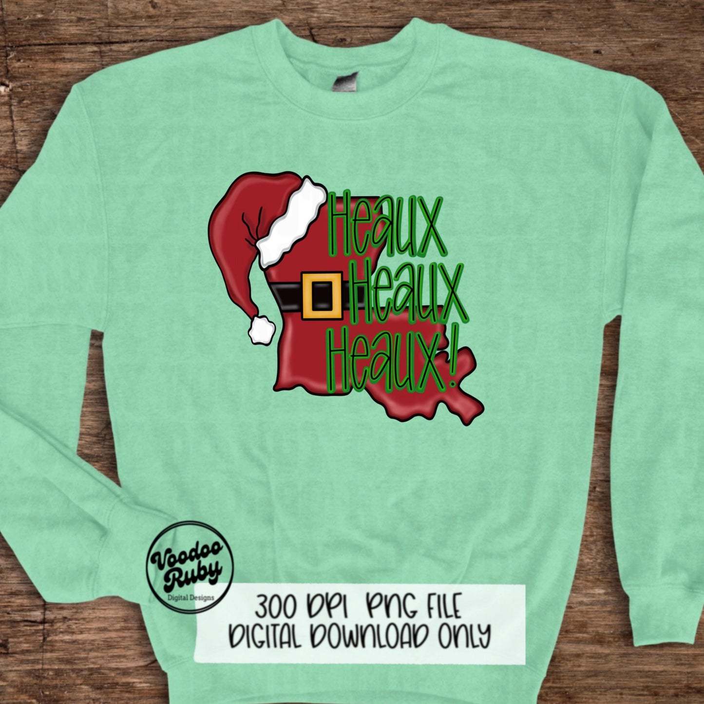 Cajun Santa PNG: Louisiana Christmas Digital Design (Downloadable File