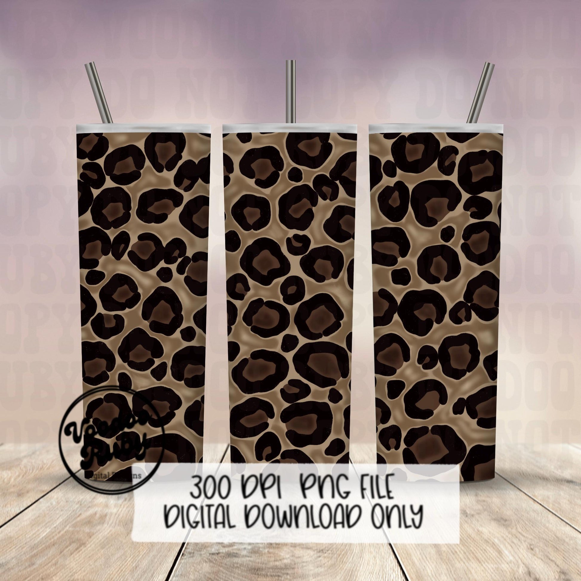 Hand Drawn Leopard Print PNG: Digital Paper, Tumbler Wrap (Digital Download)