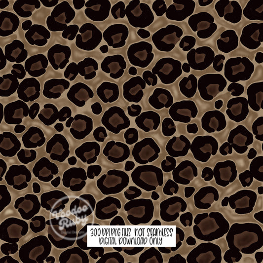 Hand Drawn Leopard Print PNG: Digital Paper, Tumbler Wrap (Digital Download)