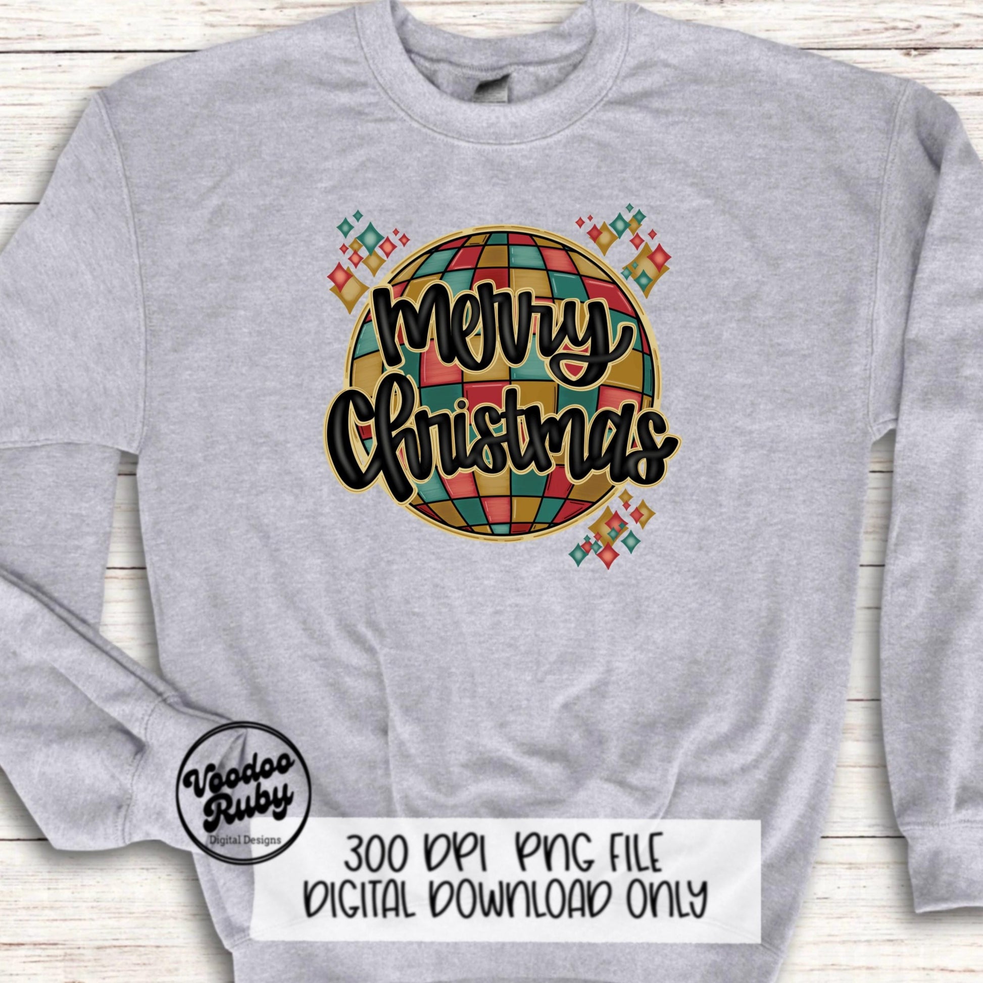 Merry Christmas PNG Disco Ball Retro Merry Christmas DTF Christmas Sublimation Digital Download Vintage Merry Christmas
