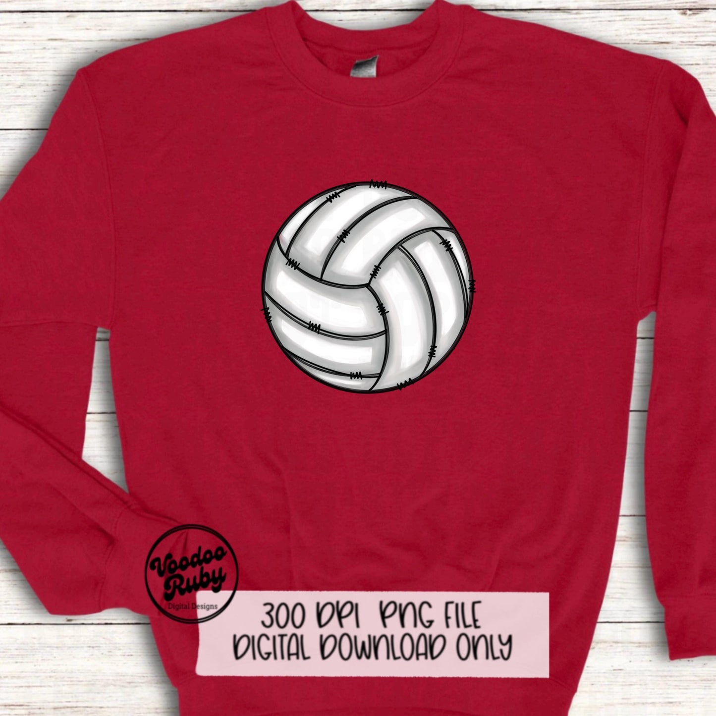 Volleyball PNG Hand Drawn Digital Download Volleyball Sublimation Volleyball DTF Printable Volleyball Doodle Design Clip Art
