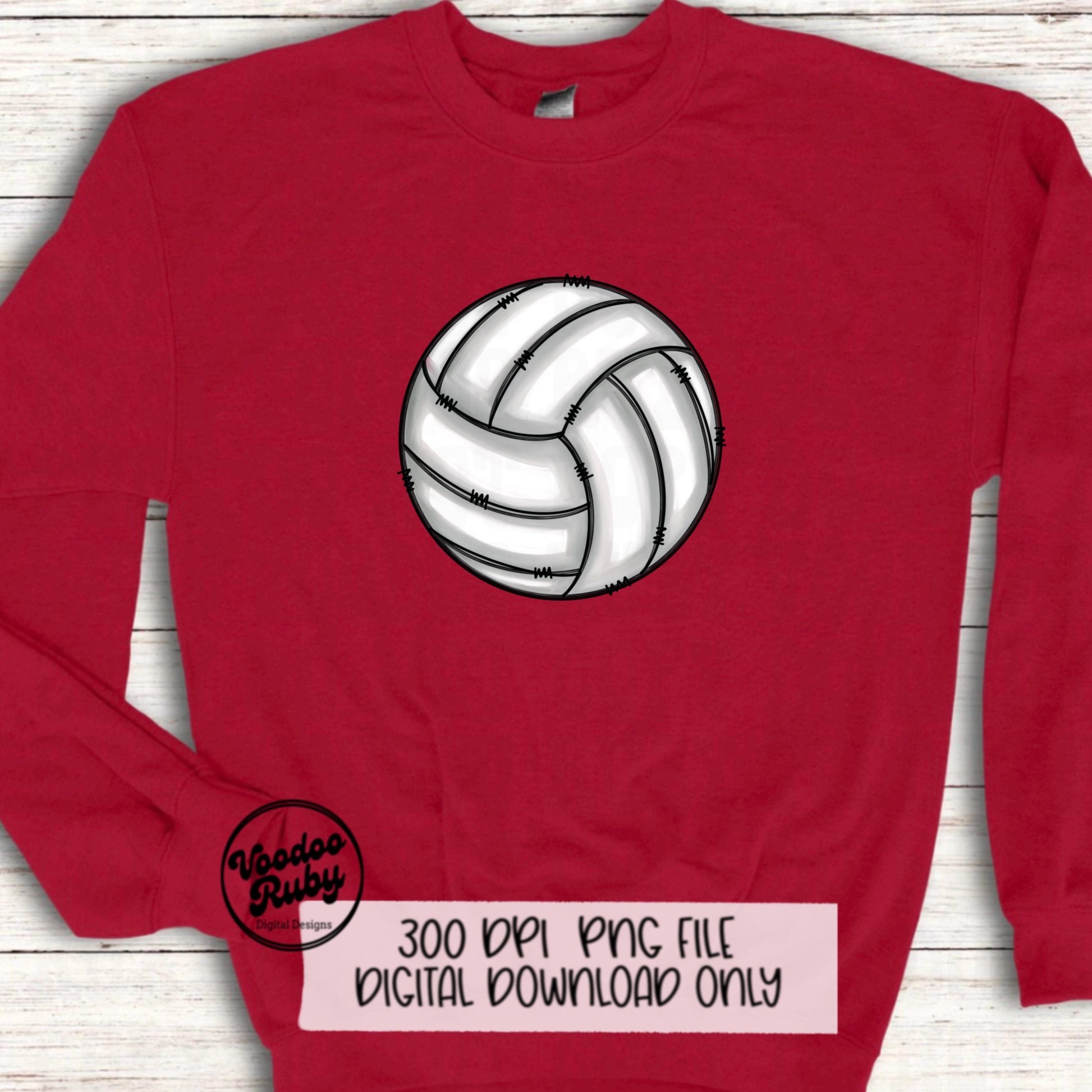 Volleyball PNG Hand Drawn Digital Download Volleyball Sublimation Volleyball DTF Printable Volleyball Doodle Design Clip Art