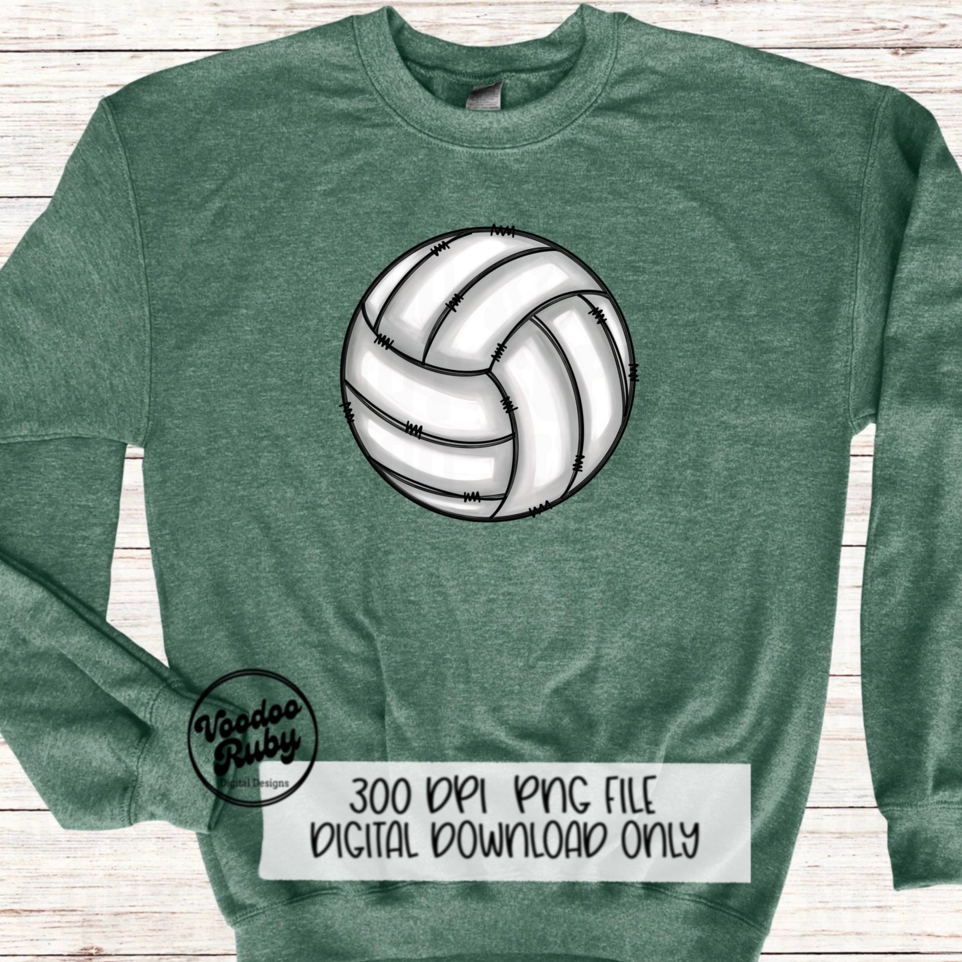 Volleyball PNG Hand Drawn Digital Download Volleyball Sublimation Volleyball DTF Printable Volleyball Doodle Design Clip Art