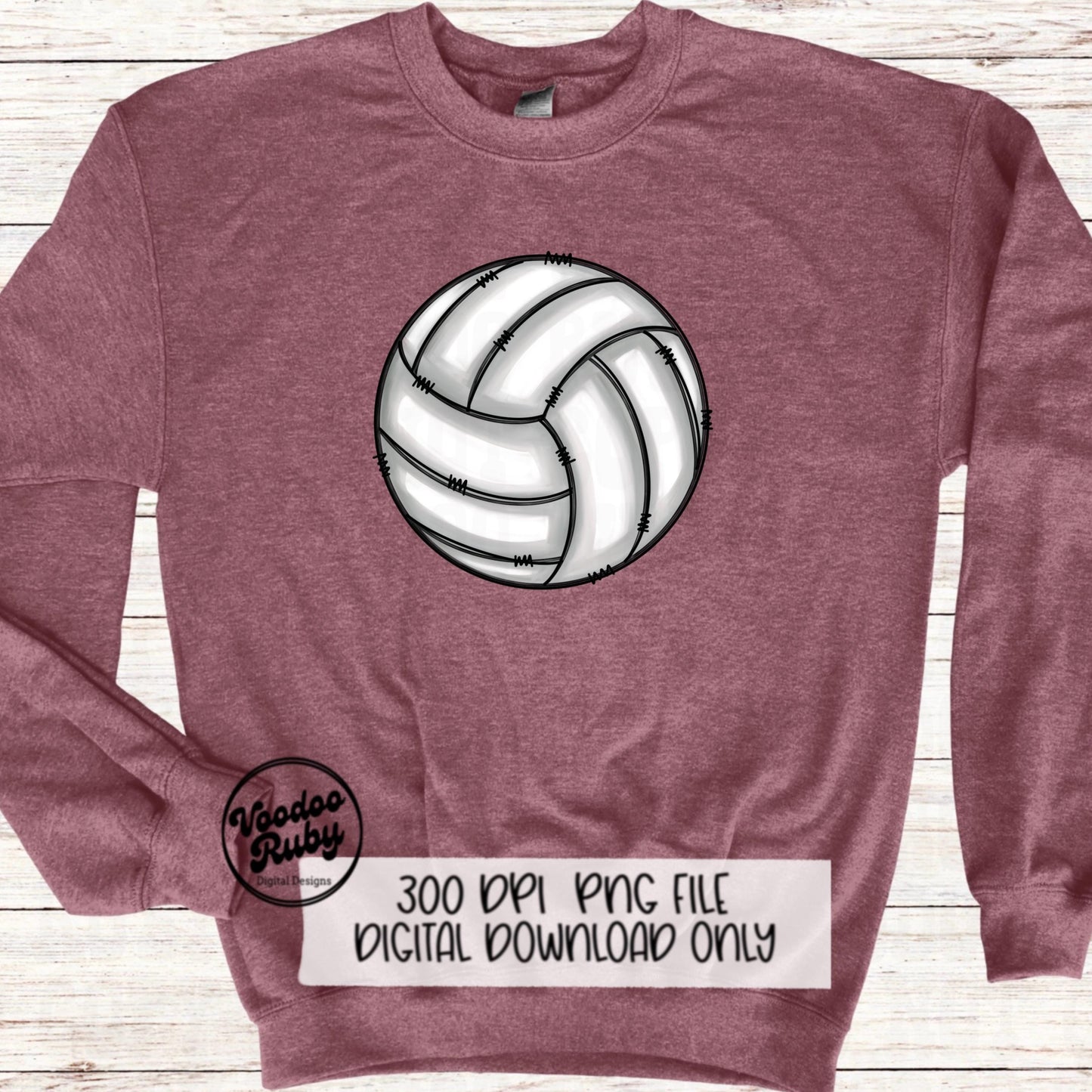 Volleyball PNG Hand Drawn Digital Download Volleyball Sublimation Volleyball DTF Printable Volleyball Doodle Design Clip Art