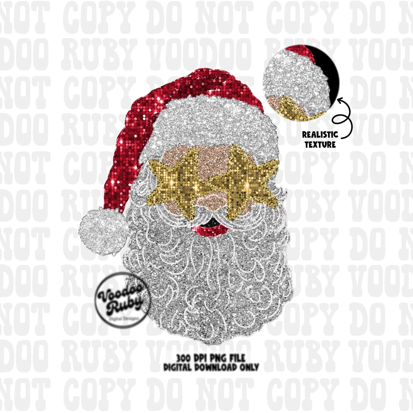 Sequin Santa PNG Design Christmas PNG Faux Sequins DTF Christmas Glitter Sublimation Digital Design Download Clip Art Sequin Santa dtf