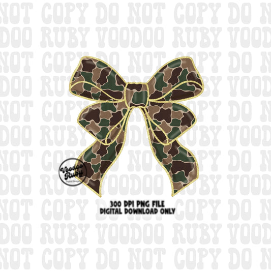 Camo Coquette Glitter Bow PNG Design Sublimation Hand Drawn Digital Download Hunting Camo Girly Camo DTF Ribbon Clip Art Hand Drawn Sparkle