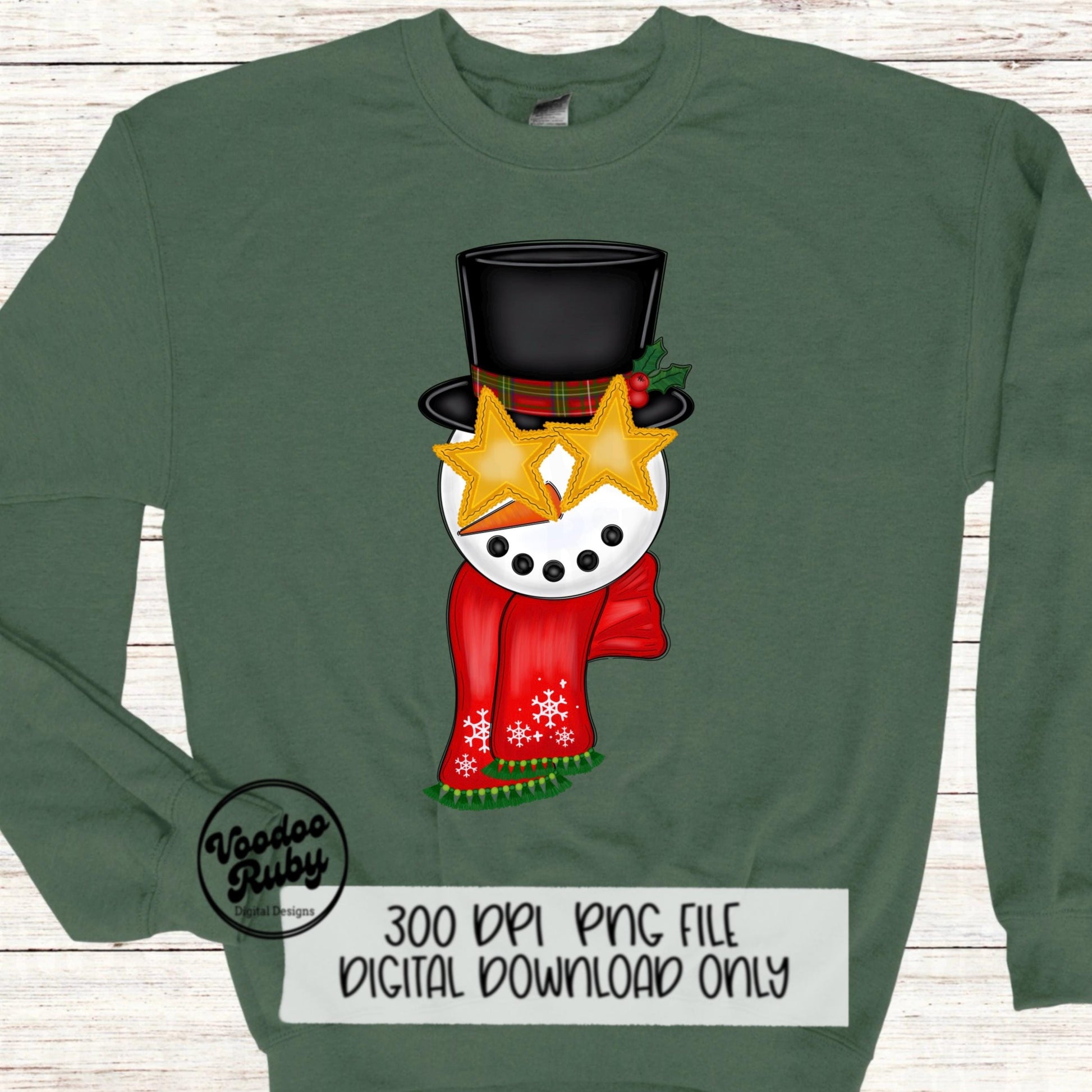 Merry Christmas Snowman PNG - Hand Drawn Sublimation Design for Preppy Shirts