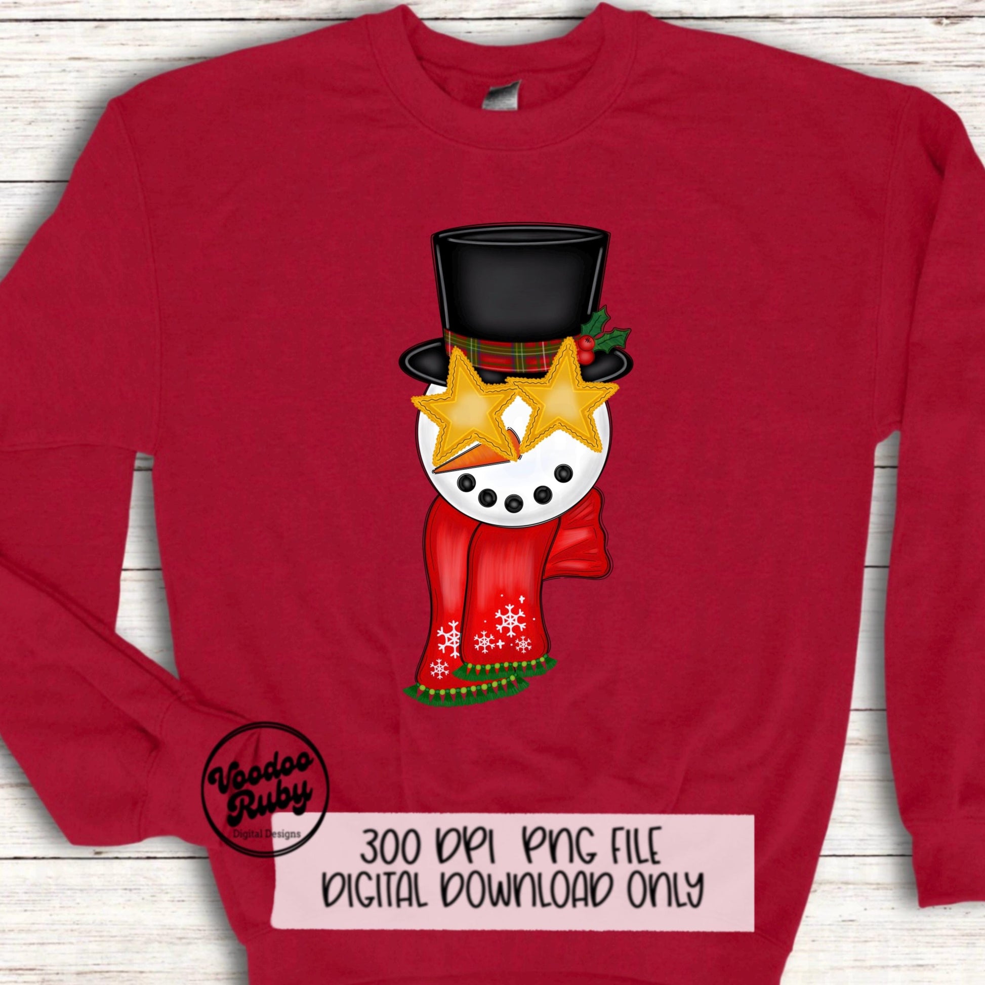 Merry Christmas Snowman PNG - Hand Drawn Sublimation Design for Preppy Shirts