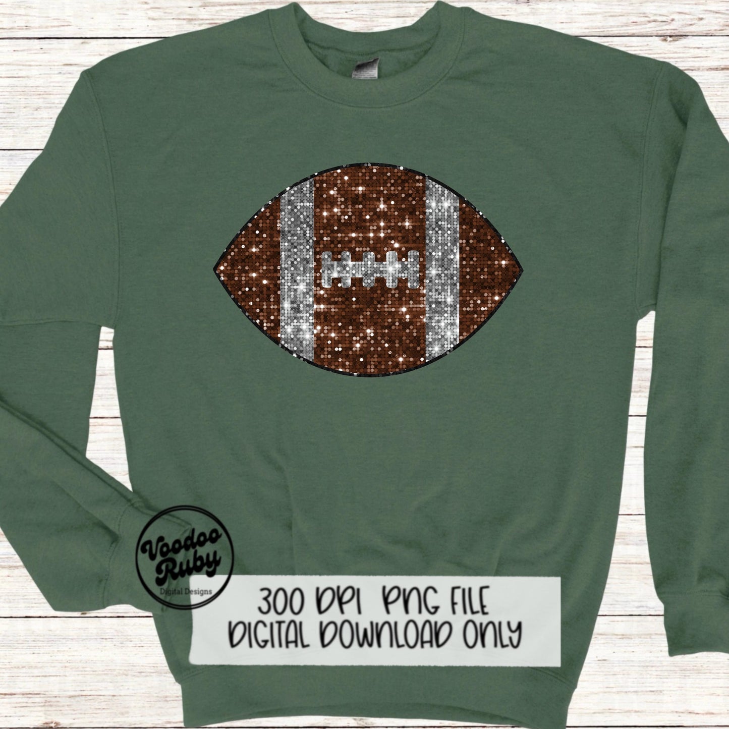 Sequin Football PNG Design Sequins PNG Hand Drawn Digital Download Faux Embroidery png Football DTF Printable