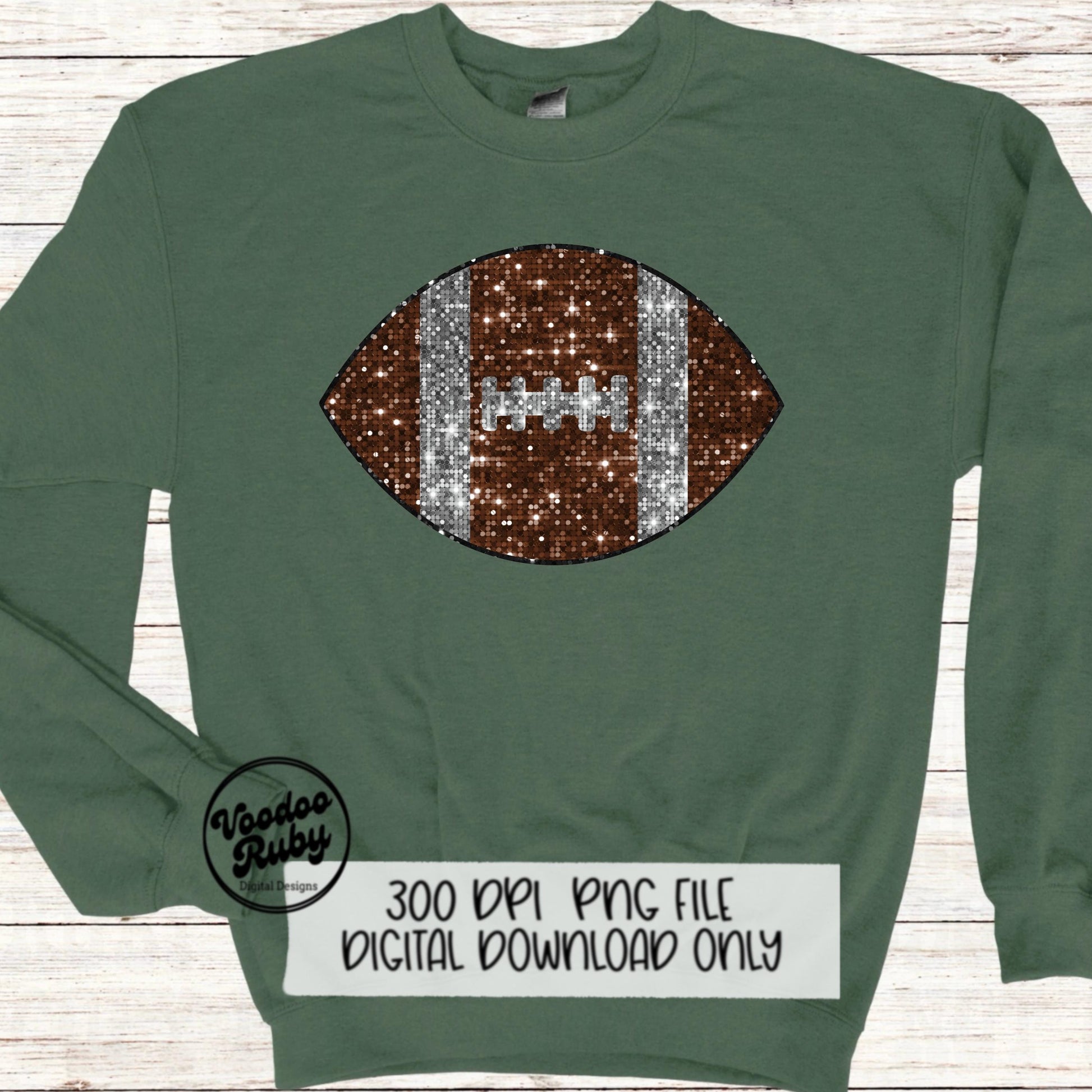 Sequin Football PNG Design Sequins PNG Hand Drawn Digital Download Faux Embroidery png Football DTF Printable
