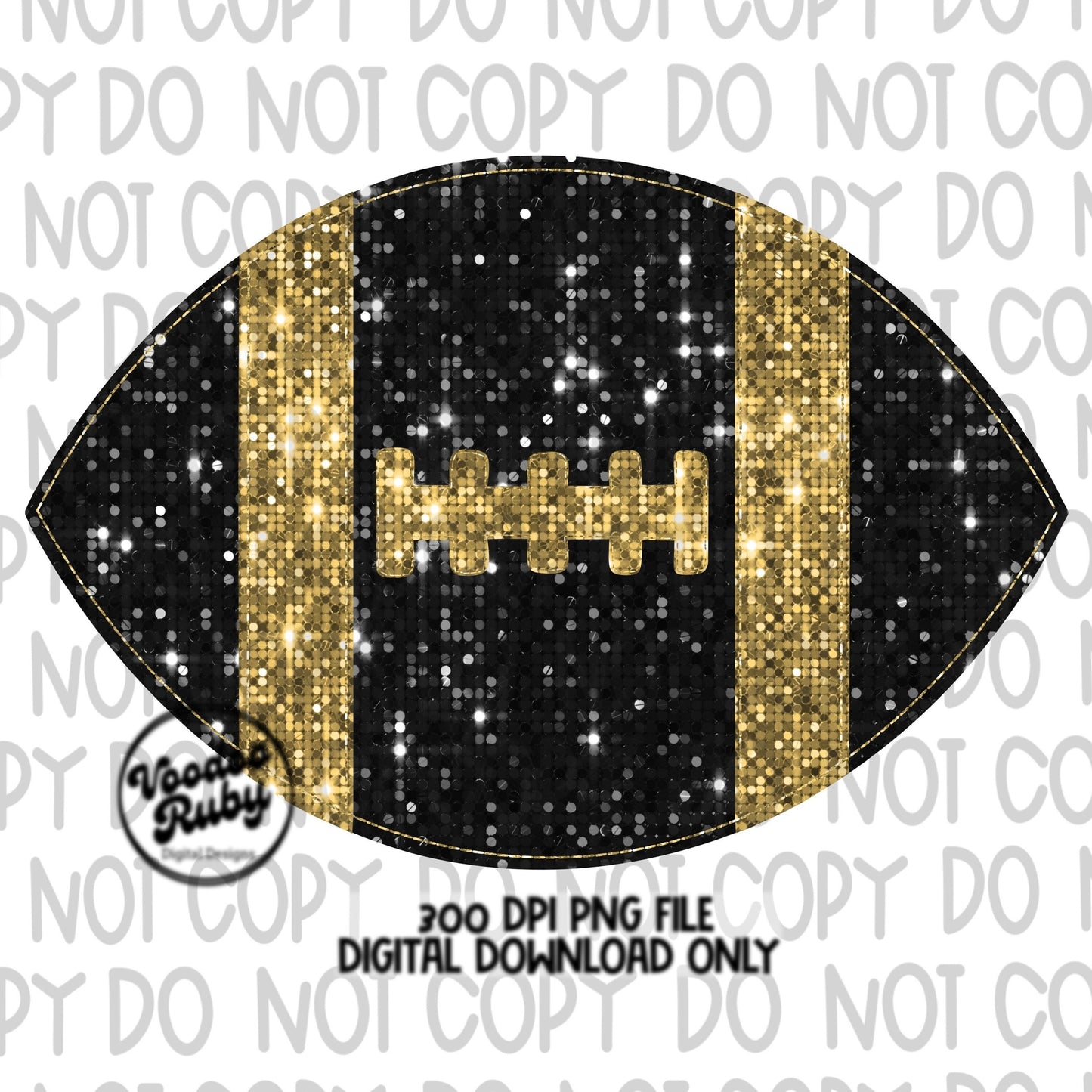 Sequin Football PNG Design Glitter Hand Drawn Digital Download Faux Sequins Patch PNG Printable Clip Art Faux Appliqué Football DTF