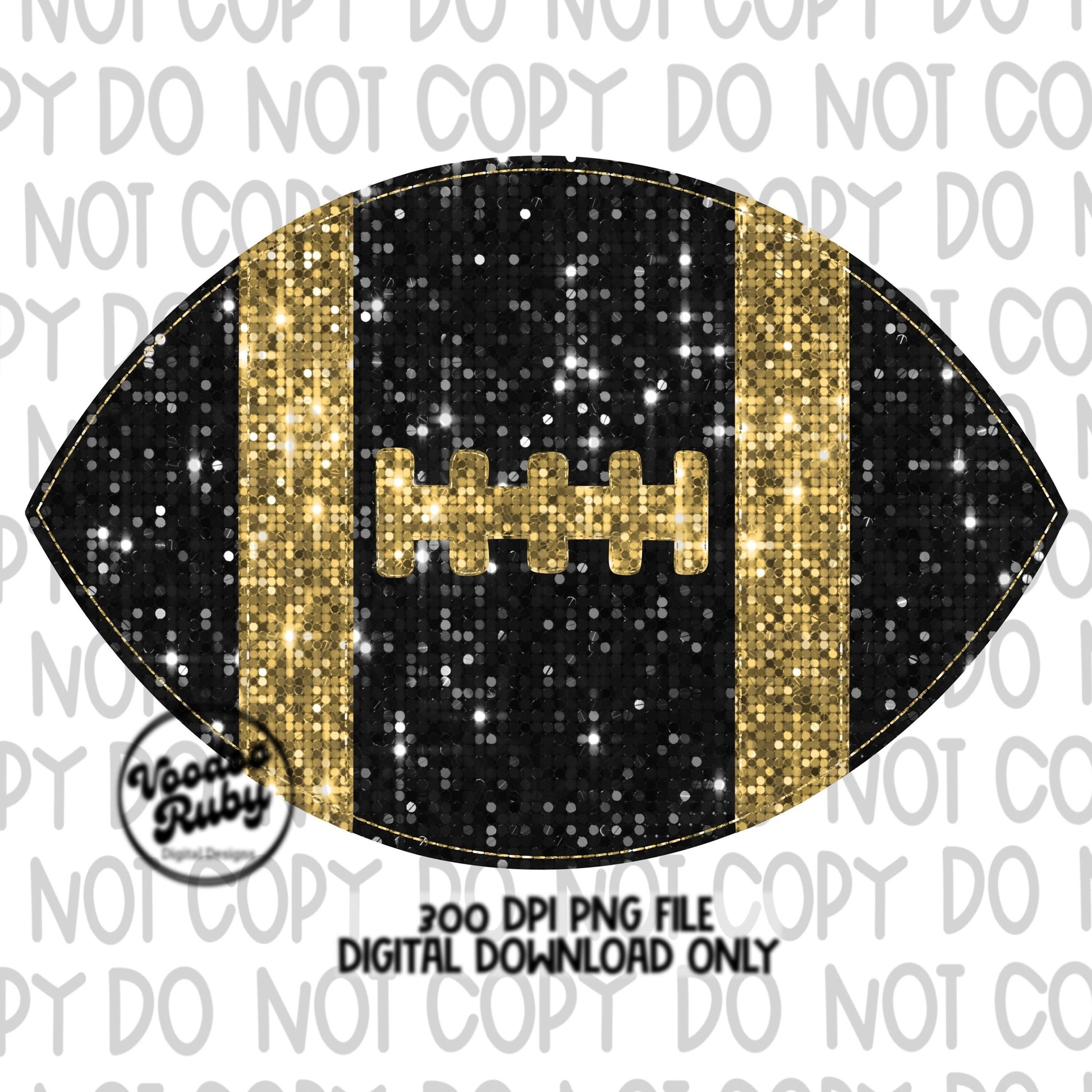 Sequin Football PNG Design Glitter Hand Drawn Digital Download Faux Sequins Patch PNG Printable Clip Art Faux Appliqué Football DTF