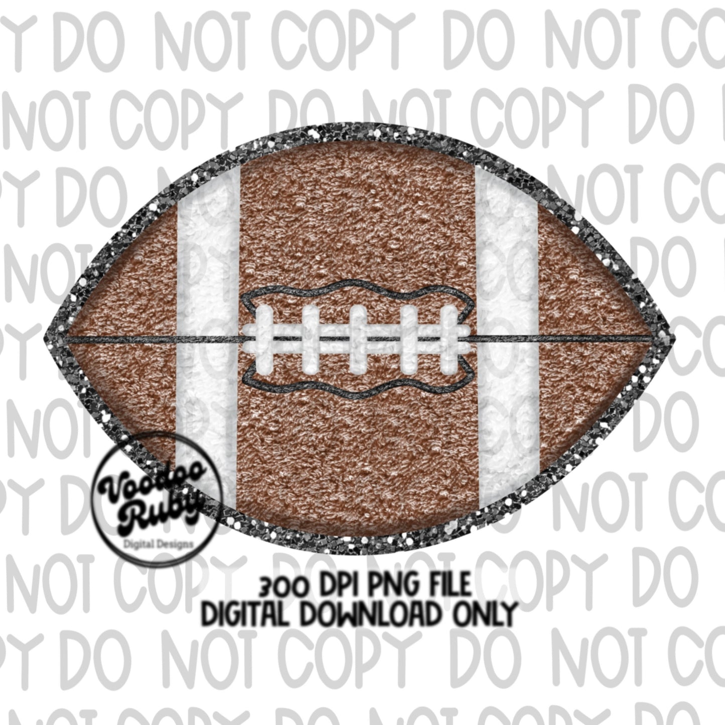 Football PNG Design Faux Chenille Sublimation Hand Drawn Digital Download Faux Chenille Patch png Football Faux Embroidery PNG DTF Printable