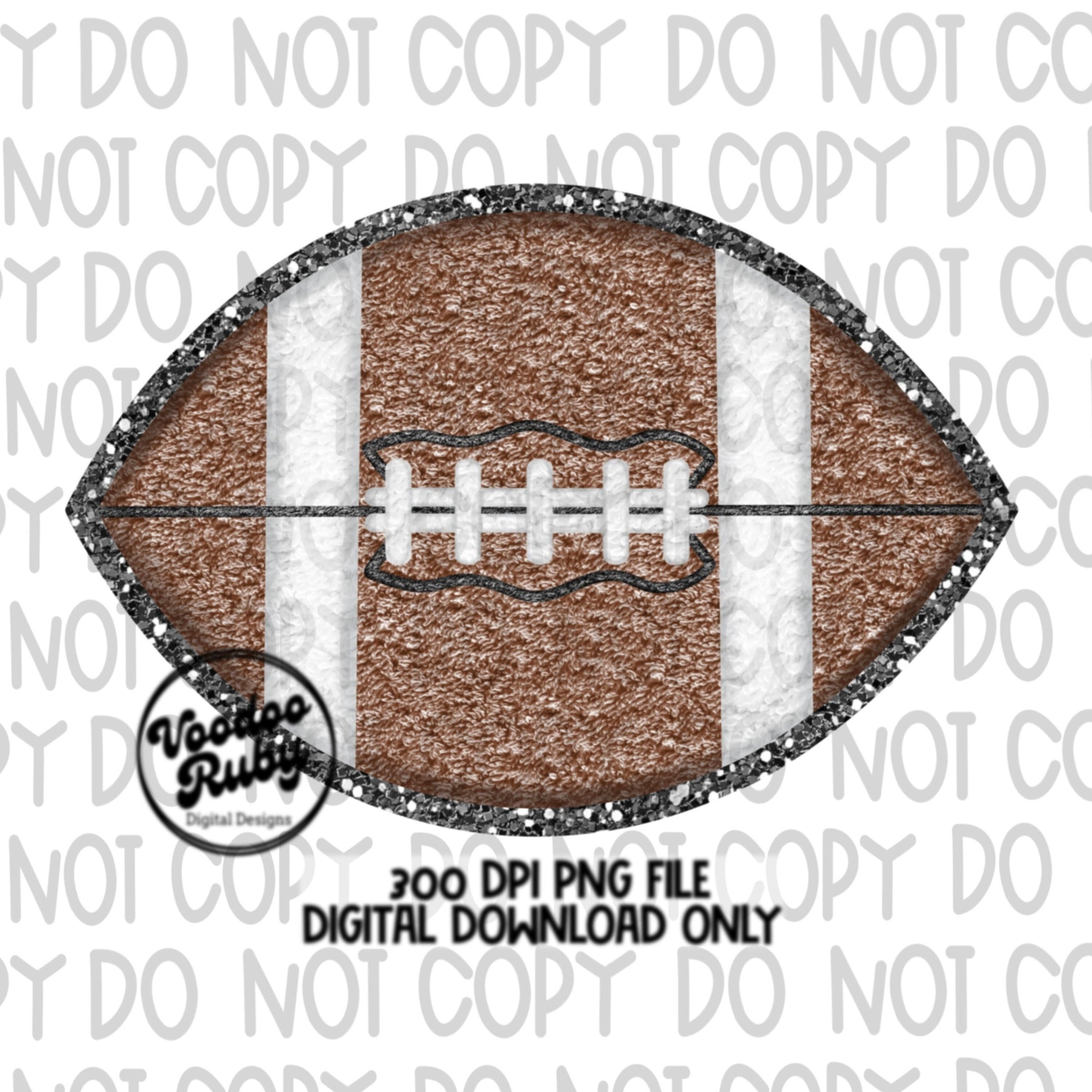 Football PNG Design Faux Chenille Sublimation Hand Drawn Digital Download Faux Chenille Patch png Football Faux Embroidery PNG DTF Printable
