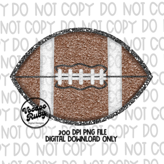 Football PNG Design Faux Chenille Sublimation Hand Drawn Digital Download Faux Chenille Patch png Football Faux Embroidery PNG DTF Printable