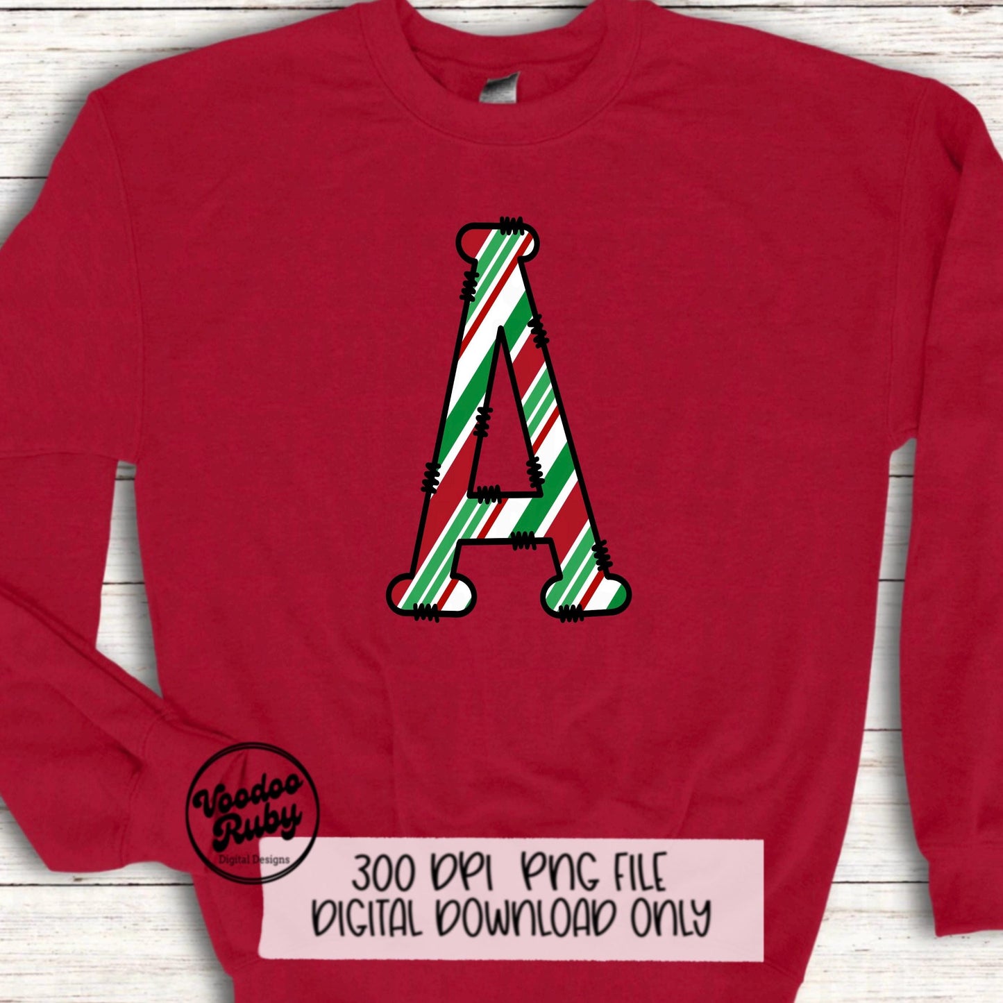 Christmas Sublimation | Alphabet PNG Bundle | Candy Cane PNG | Doodle Letters | Hand Drawn Alpha Pack Digital Download | Candy Cane Print