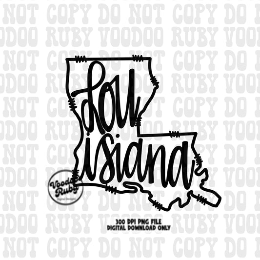 Louisiana PNG Transparent Inside Sublimation Hand Drawn Doodle Designs Louisiana Digital Download Sublimation Blanks Cajun DTF Printable