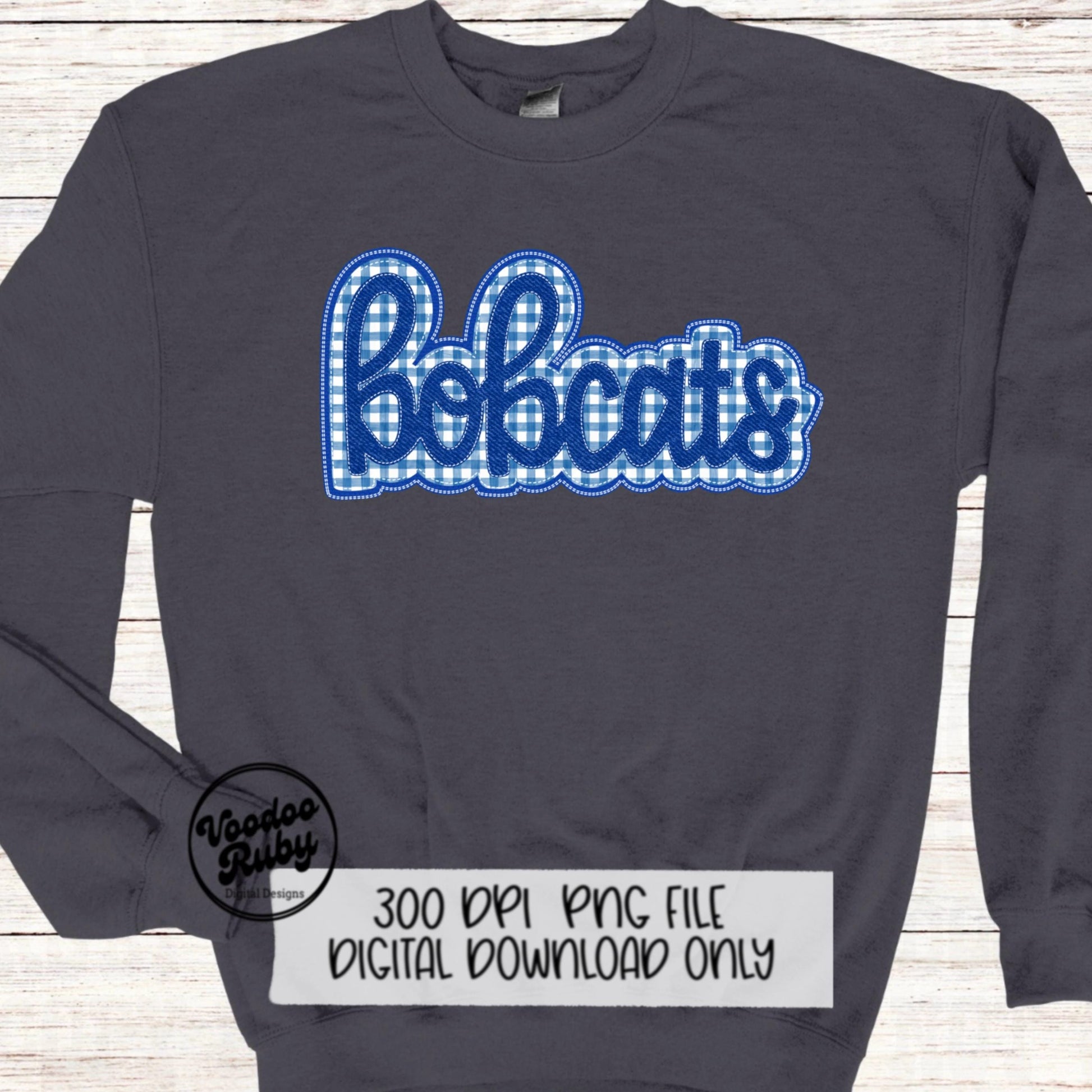 Bobcats PNG Design Embroidery Faux Applique Hand Drawn Digital Download Sublimation Bobcats PNG Football png Bobcats DTF Printable