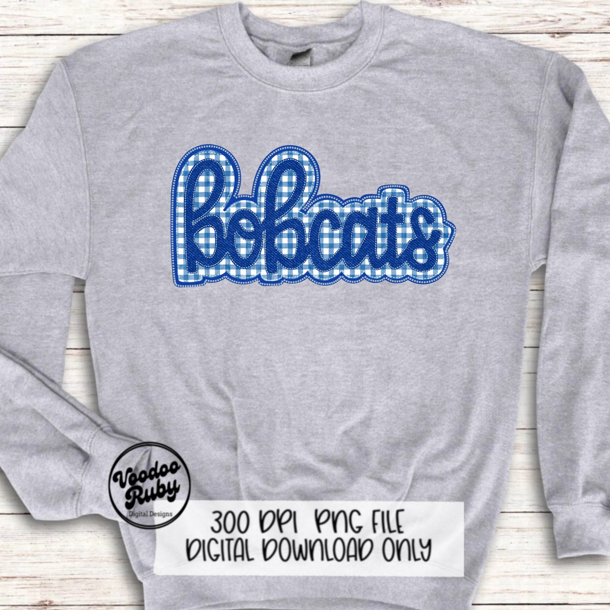 Bobcats PNG Design Embroidery Faux Applique Hand Drawn Digital Download Sublimation Bobcats PNG Football png Bobcats DTF Printable