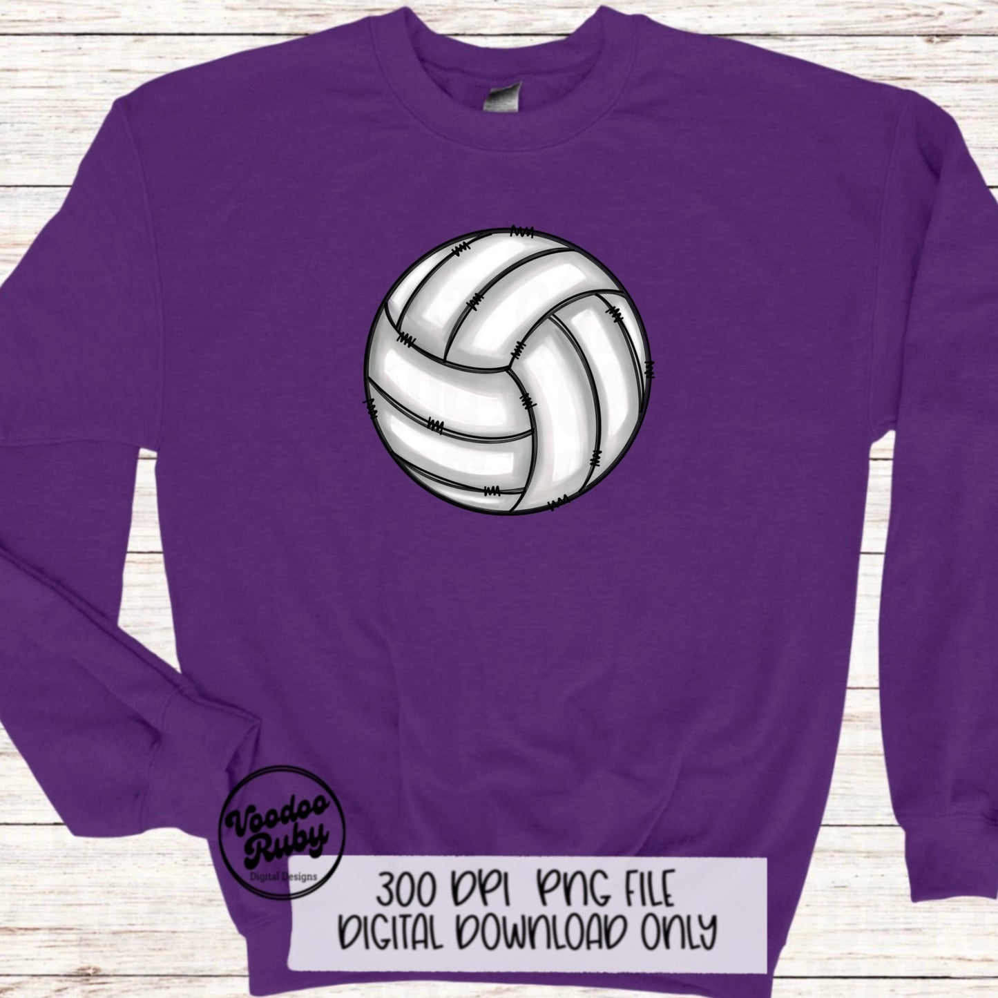 Volleyball PNG Hand Drawn Digital Download Volleyball Sublimation Volleyball DTF Printable Volleyball Doodle Design Clip Art