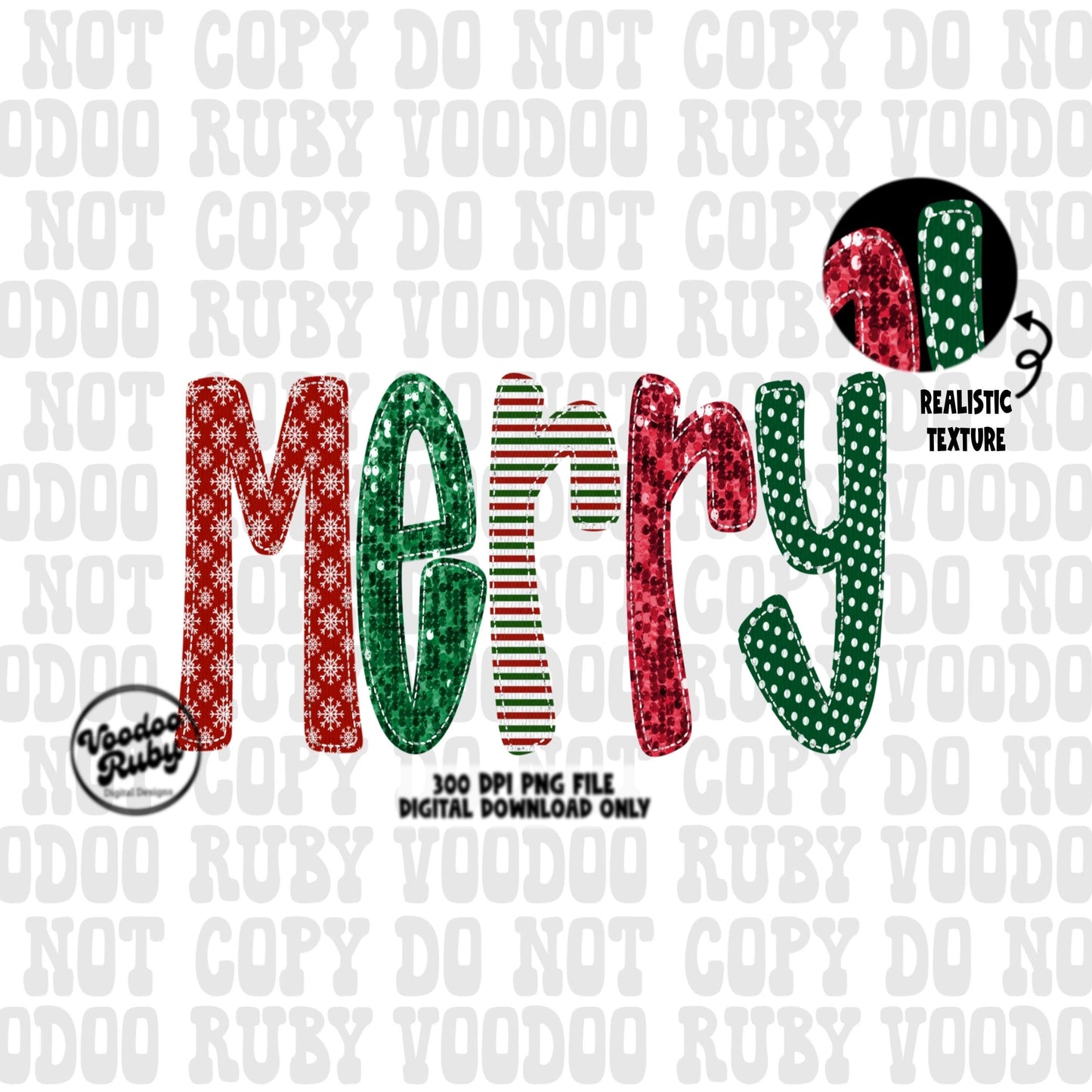 Sequin Merry PNG Design Sublimation Hand Drawn Digital Download Merry Faux Embroidery Merry Christmas DTF Printable Christmas png Clip Art