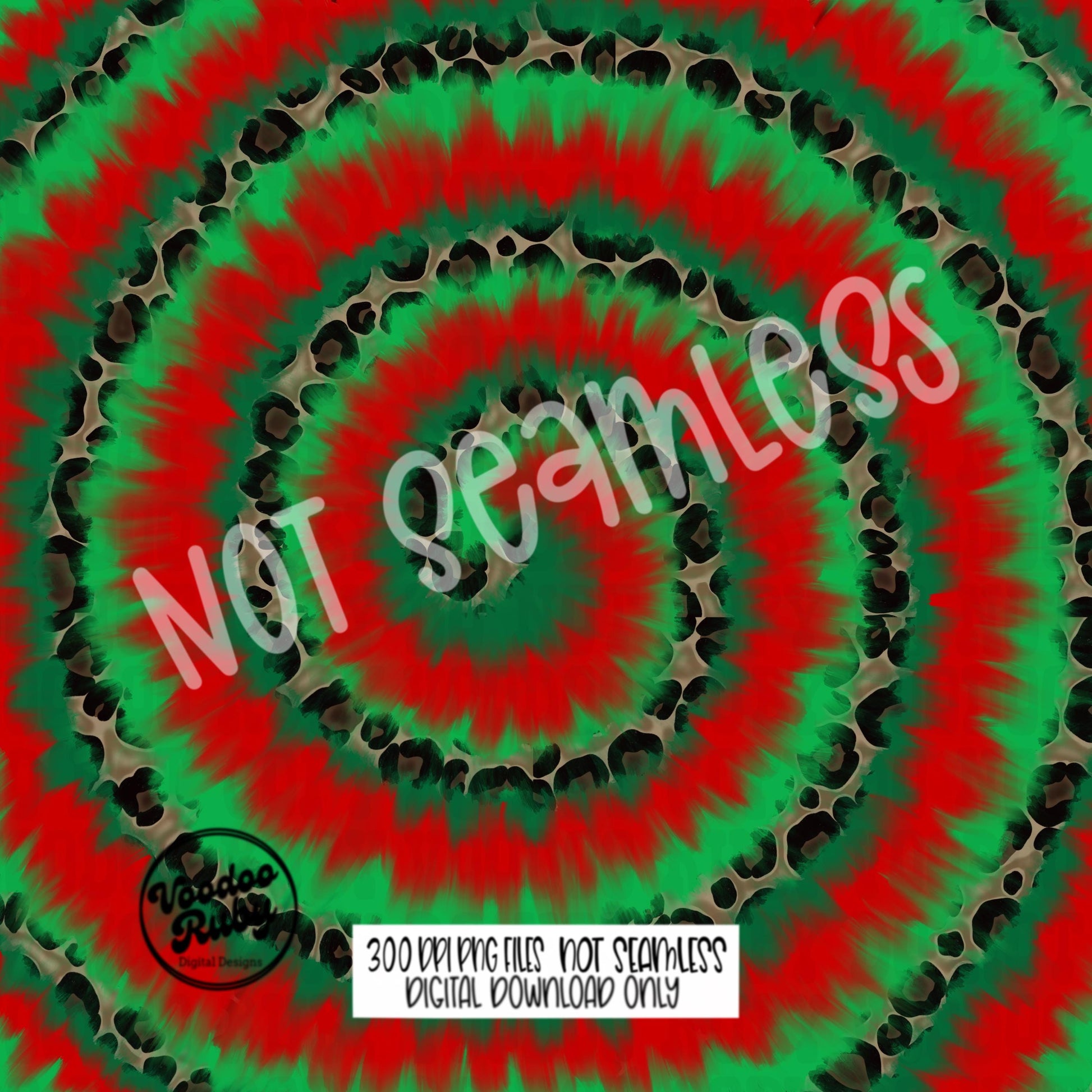 Leopard Christmas Tumbler Sublimation Design: Tie Dye PNG (Digital Download)