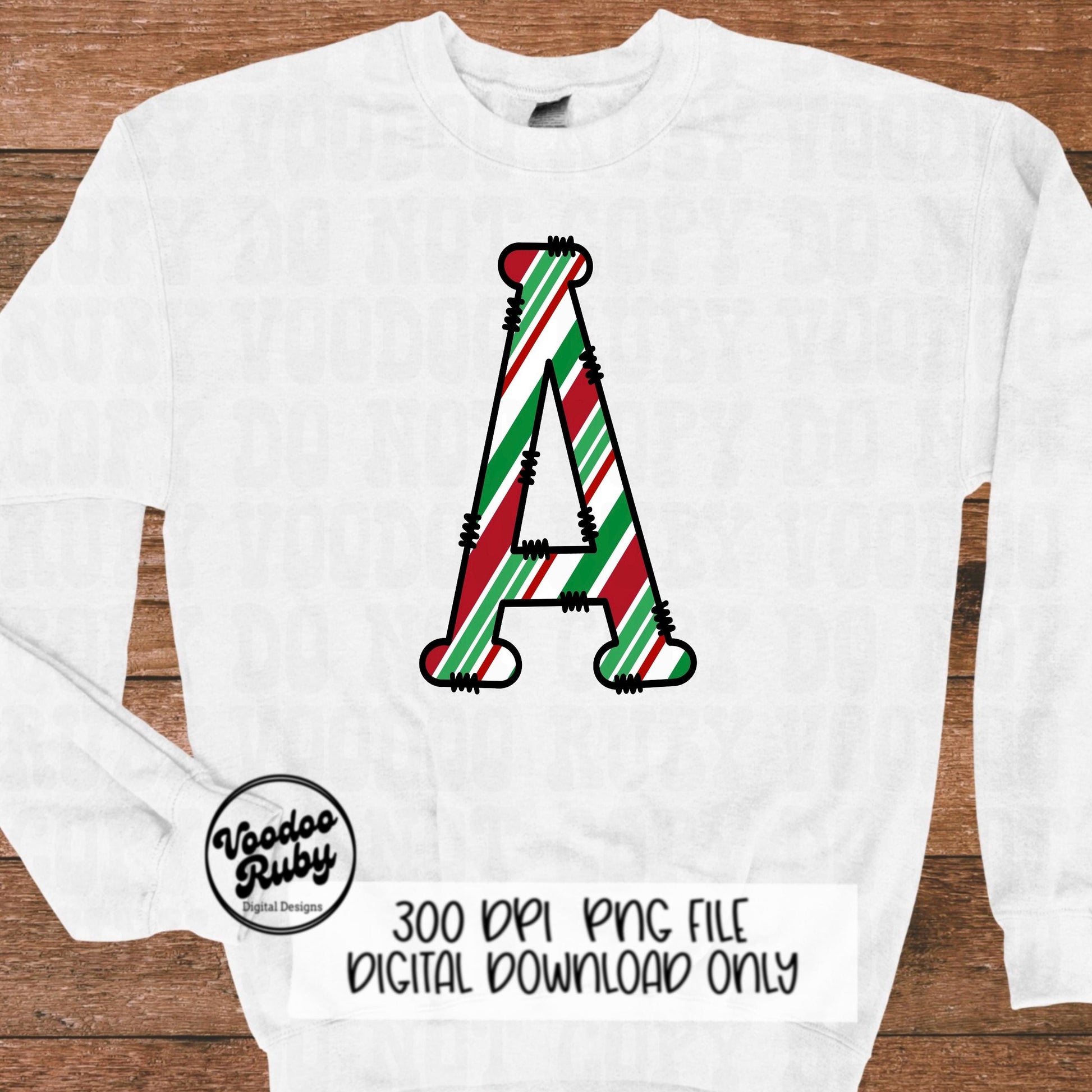 Christmas Sublimation | Alphabet PNG Bundle | Candy Cane PNG | Doodle Letters | Hand Drawn Alpha Pack Digital Download | Candy Cane Print