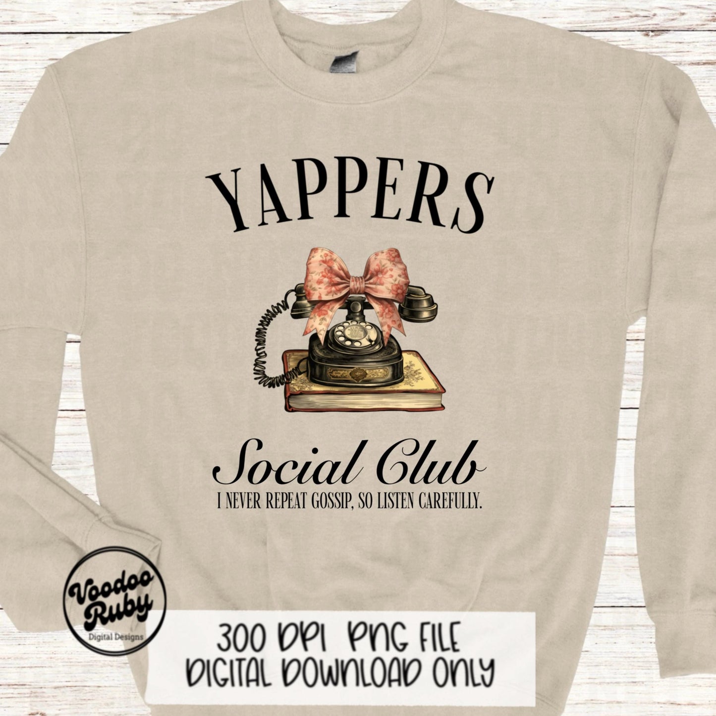 Yappers Social Club PNG Design Sublimation Hand Drawn Digital Download Funny Gossip PNG dtf Printable Coquette Funny Shirt PNG Gift for Her