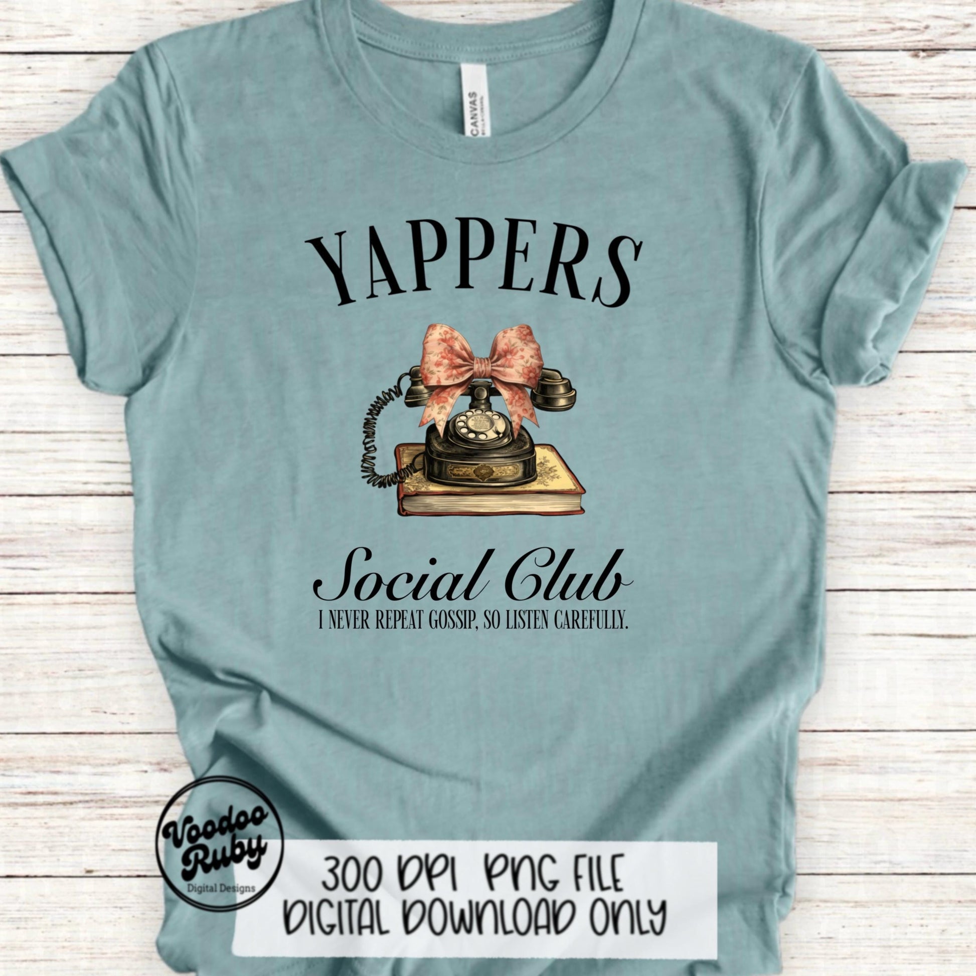 Yappers Social Club PNG Design Sublimation Hand Drawn Digital Download Funny Gossip PNG dtf Printable Coquette Funny Shirt PNG Gift for Her