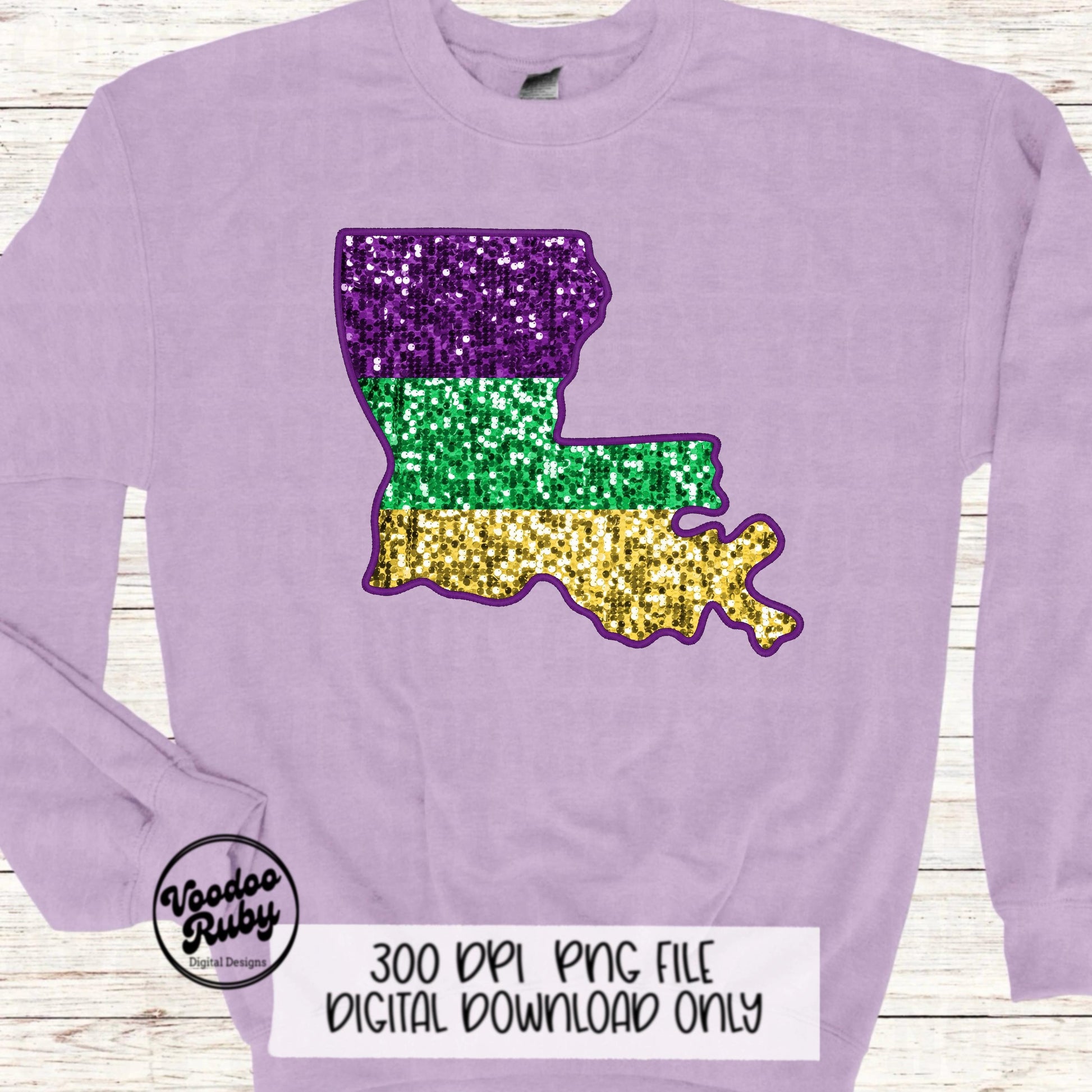 Sequin Mardi Gras PNG: Louisiana Design Digital Download