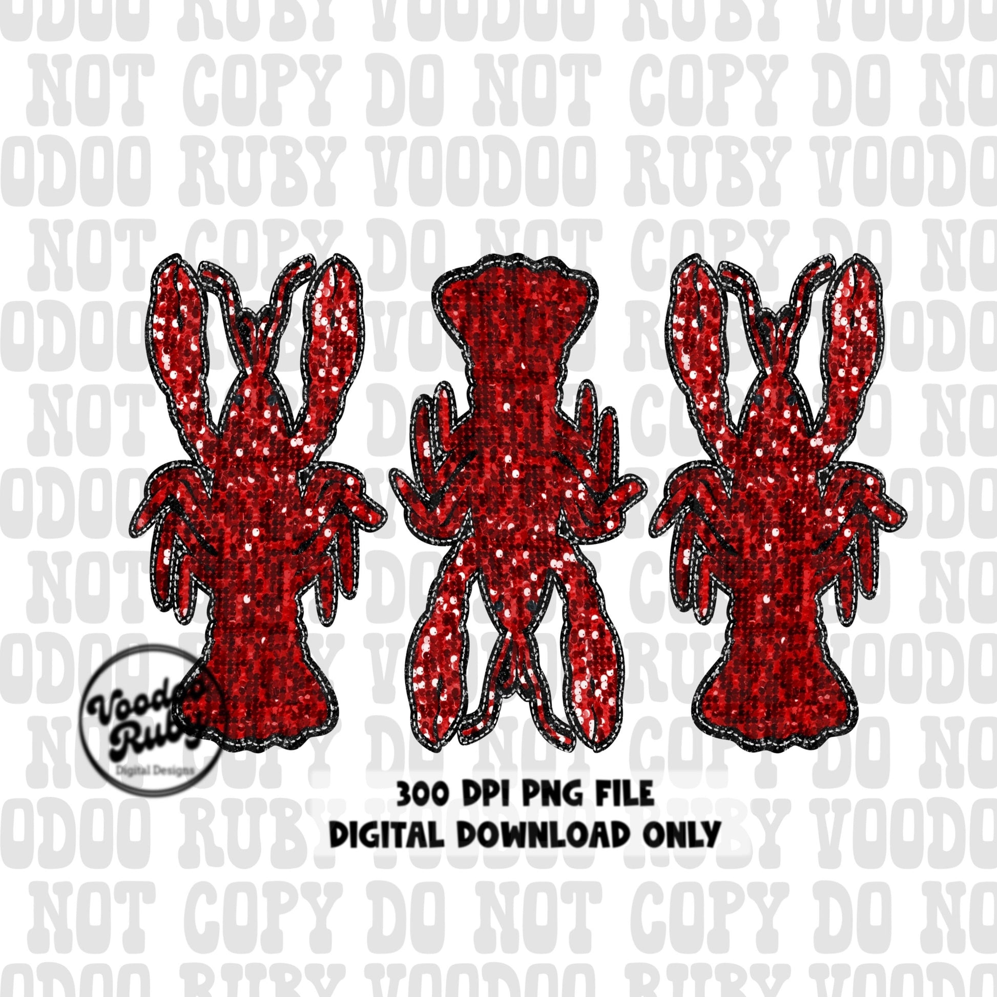 Sequin crawfish png Louisiana dtf