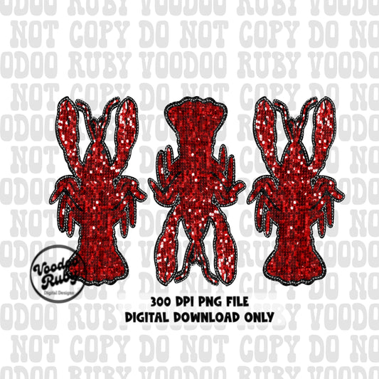 Sequin crawfish png Louisiana dtf